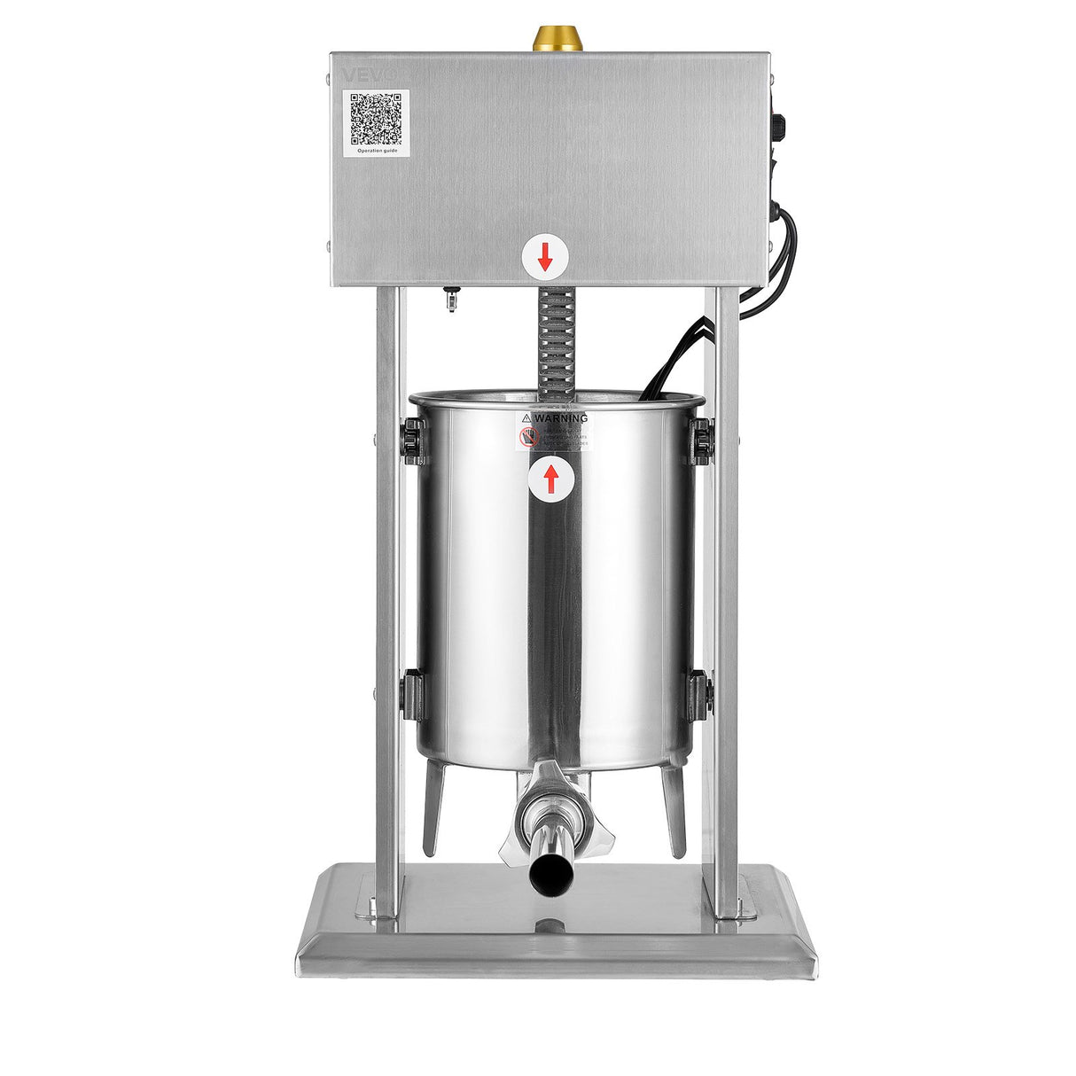 VEVOR Electric Sausage Stuffer, 22 LBS / 10 L Vertical Meat Stuffer, Stepless Speed Control and Foot Pedal, Stainless Steel Heavy Duty Sausage Filler with 4 Stuffing Tubes, for Commercial & Home Use