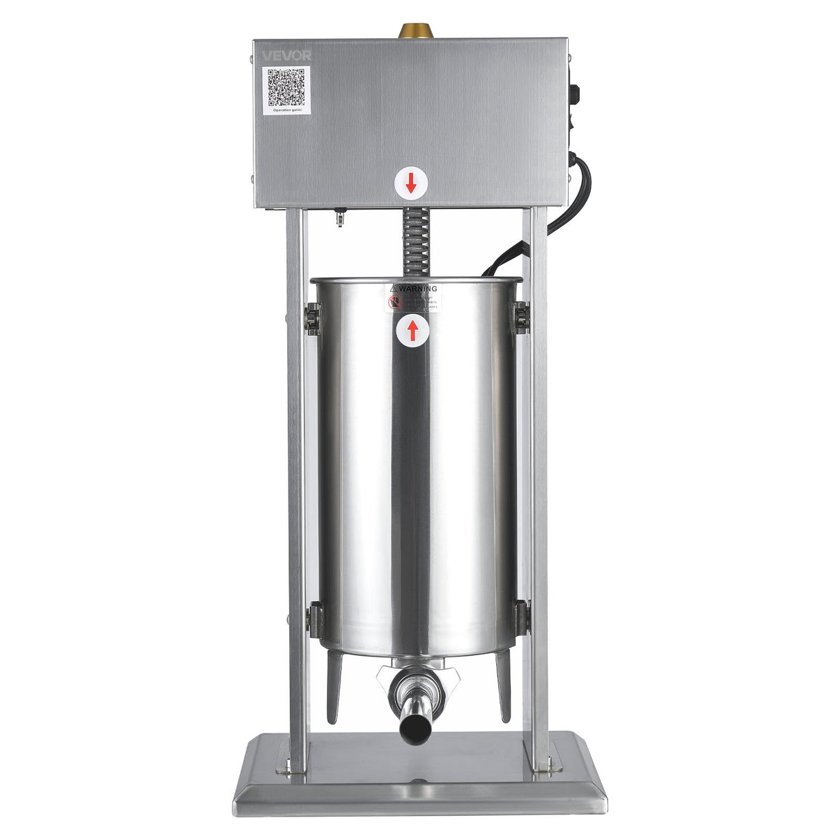 Electric Sausage Stuffer, 33 LBS / 15 L Vertical Meat Stuffer, Stepless Speed Control and Foot Pedal, Stainless Steel Heavy Duty Sausage Filler with 4 Stuffing Tubes, for Commercial & Home Use