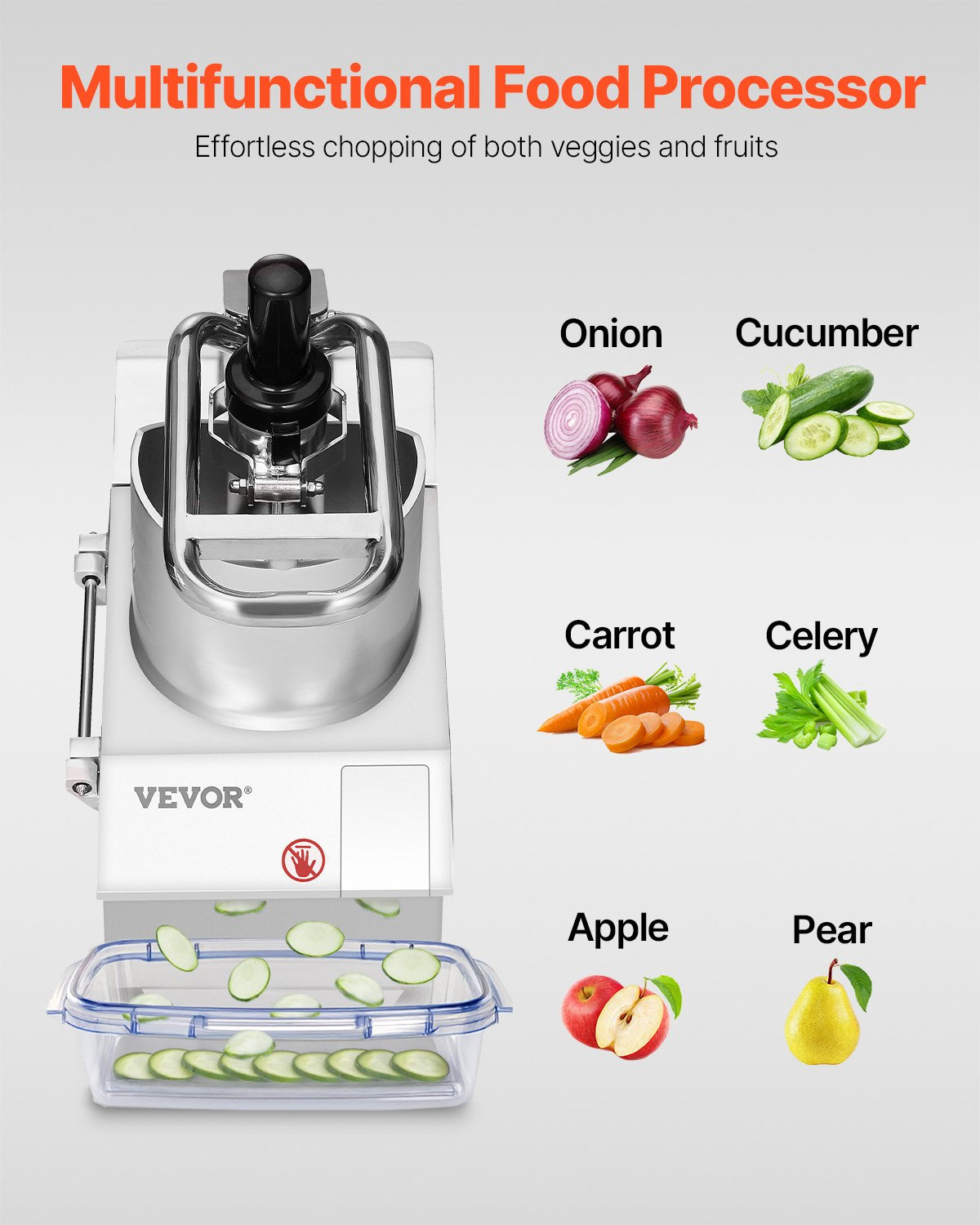 Food Processor & Vegetable Chopper w/ 6 Blades Food-Grade Stainless Steel