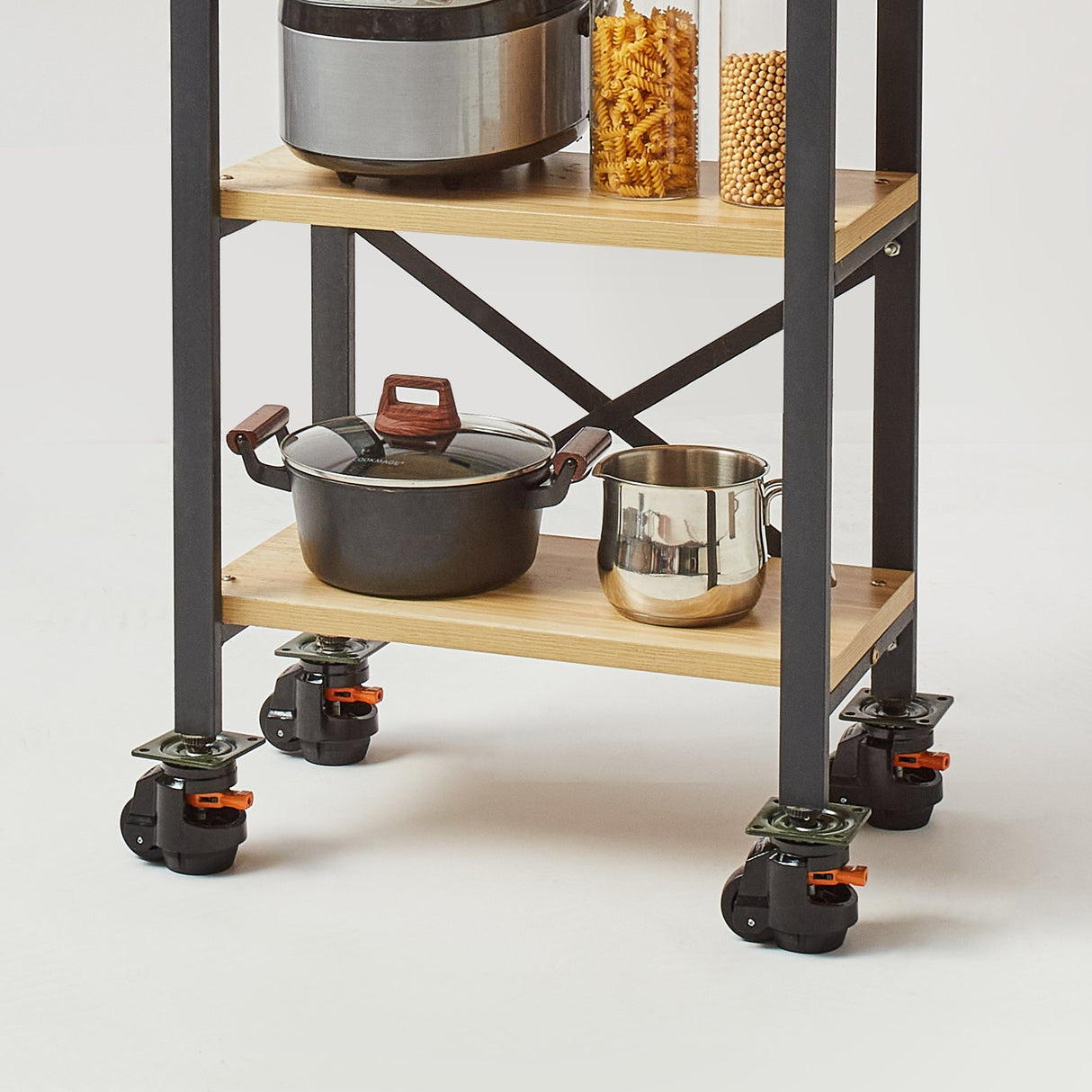 VEVOR Leveling Casters, Set of 4, 1000 kg Total Load Capacity, 63.5 mm, Heavy Duty with Upgraded Handle Design, 360 Degree Swivel Caster Wheels, Adjustable Casters with Feet for Workbench, Machine