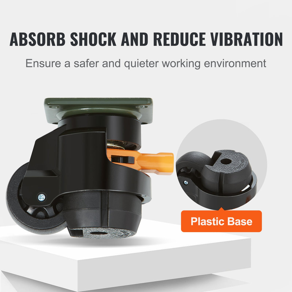 VEVOR Leveling Casters, Set of 4, 500 kg Total Load Capacity, 50.8 mm, Heavy Duty with Upgraded Handle Design, 360 Degree Swivel Caster Wheels, Adjustable Casters with Feet for Workbench, Machine