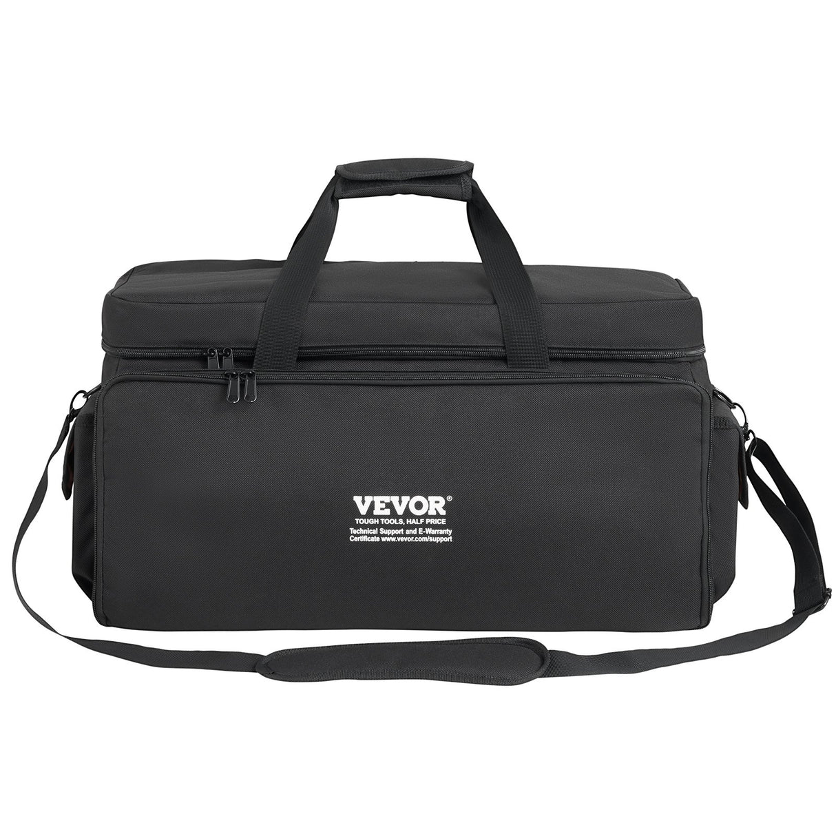 VEVOR DJ Cable File Bag, 1200D Oxford Fabric, DJ Gig Bag with 9 Detachable Divider 4.92 ft Padded Shoulder Strap Plastic Bottom Pad, 600 x 300 x 325 mm DJ Wire Bag for DJ Gear Musical Accessories