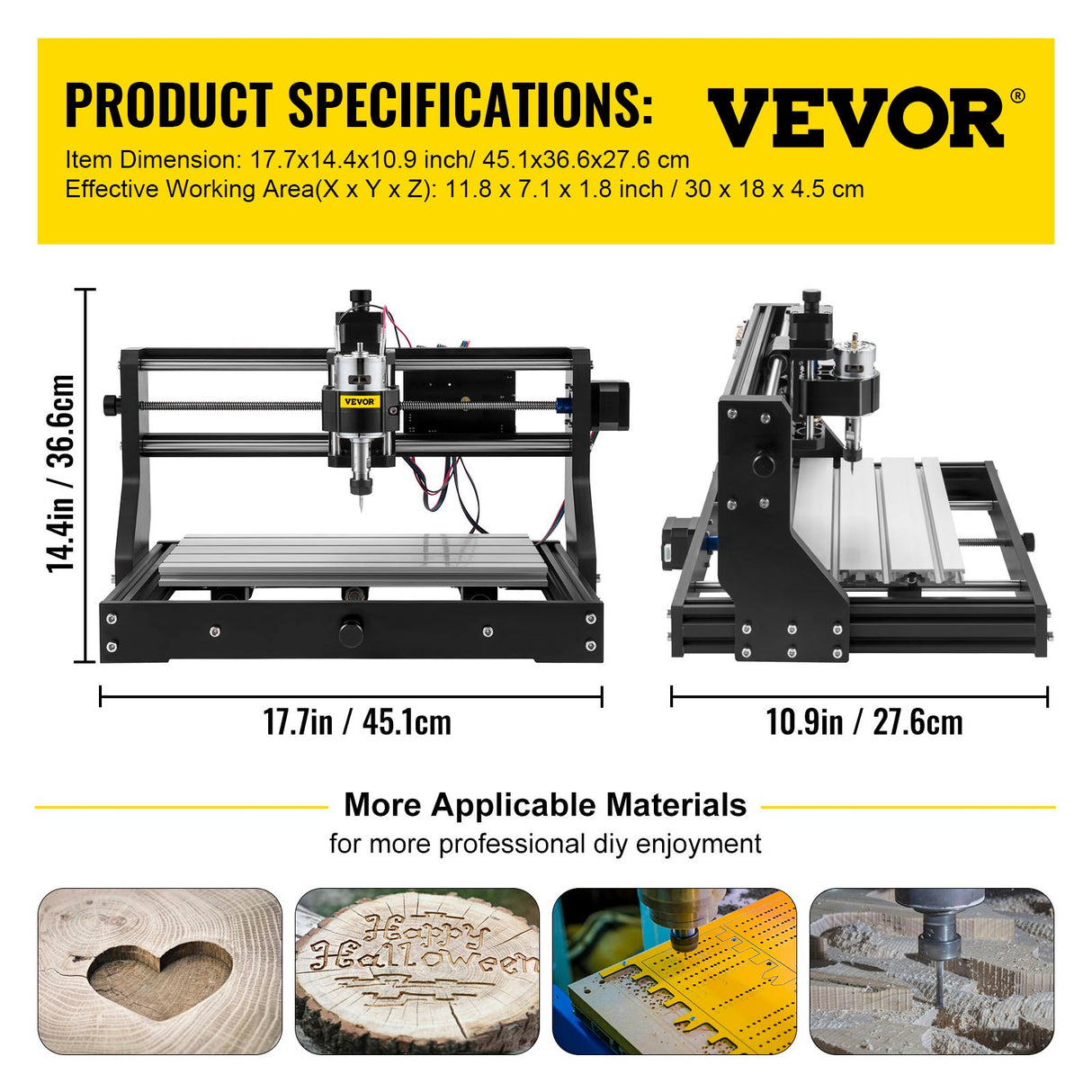 VEVOR CNC 3018 Pro CNC 3018 300?180?45 mm CNC Machine GRBL Control Mini Engraver with Offline Controller 3 Axis Engraving Machine for Carving Milling