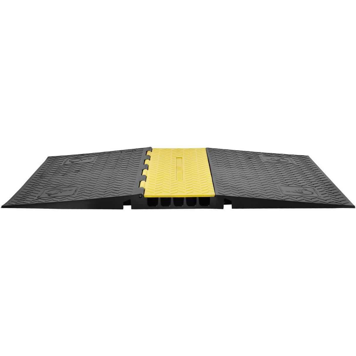 VEVOR Rubber Cable Protector Ramp, 5 Channel, 10000 kg/axle Capacity Heavy Duty Wire Cover Ramp Hose Cord Ramp Driveway, Traffic Speed Bump with Flip-Open Top Cover, ADA Compliant for Indoor & Outdoo