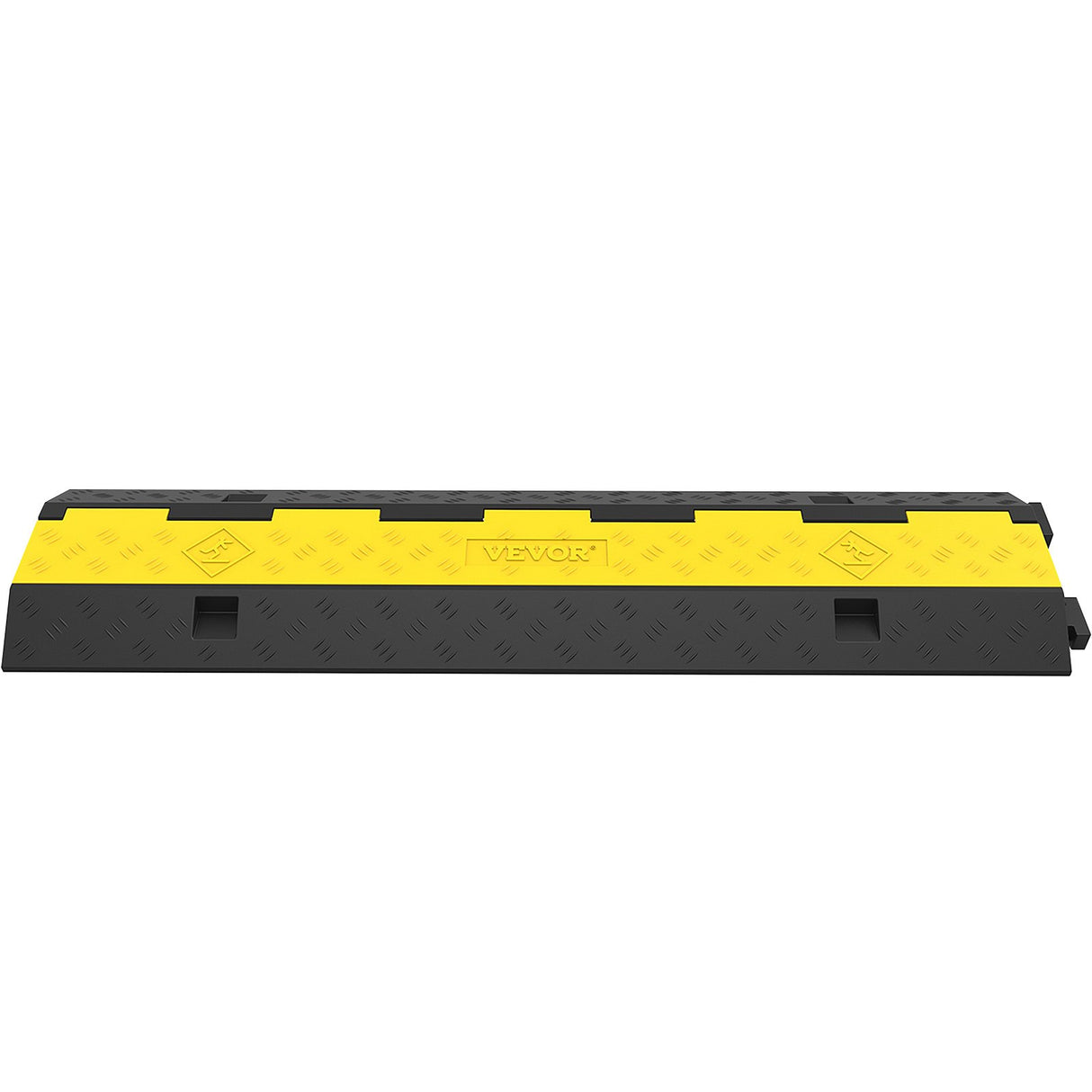 VEVOR Cable Protector Ramp, 5 Packs 2 Channels Speed Bump Hump, Rubber Modular Speed Bump Rated 11000 LBS Load Capacity, Protective Wire Cord Ramp