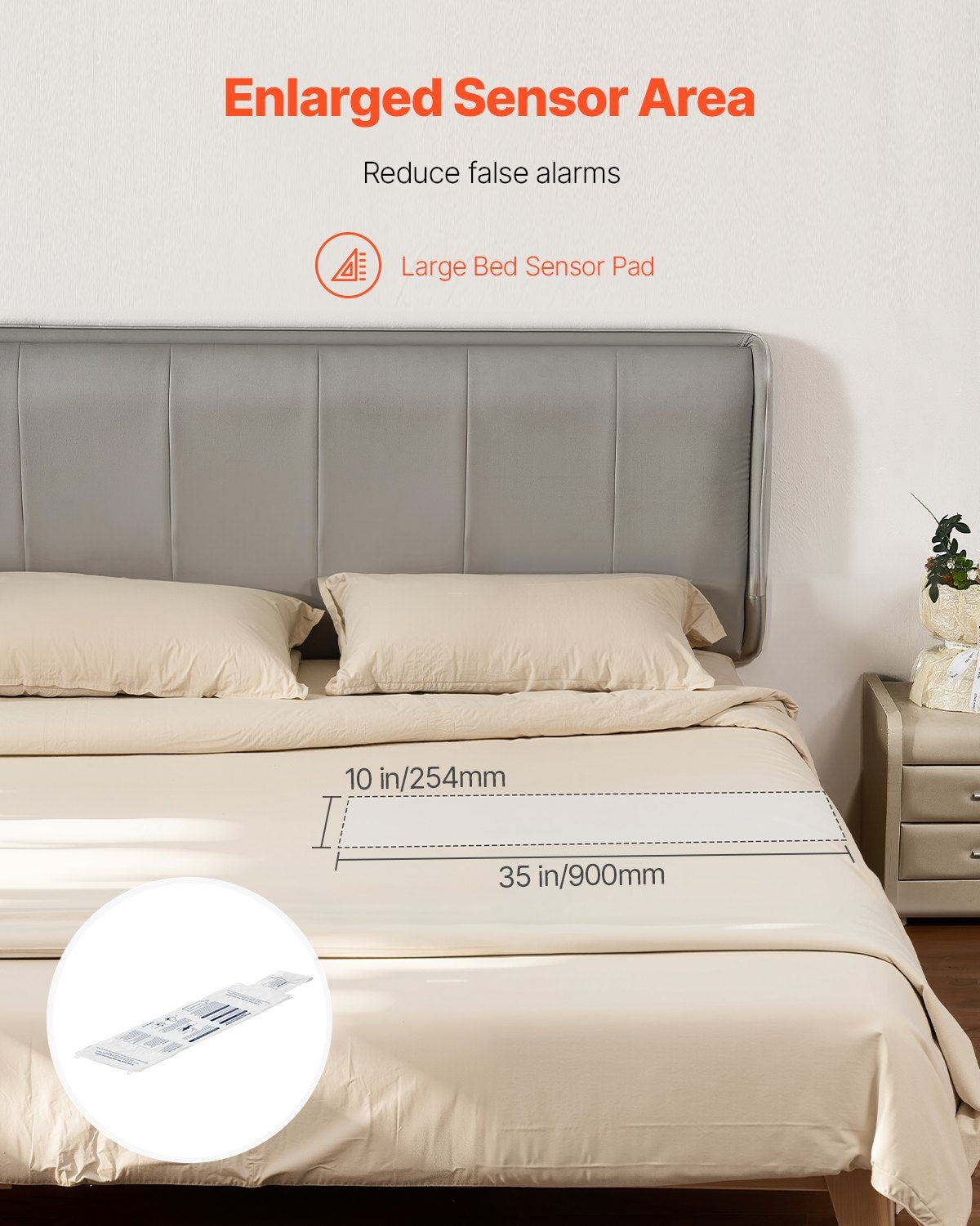 VEVOR Early Alert Bed Alarm System Wireless Bed Sensor Pad & Call Button Pager