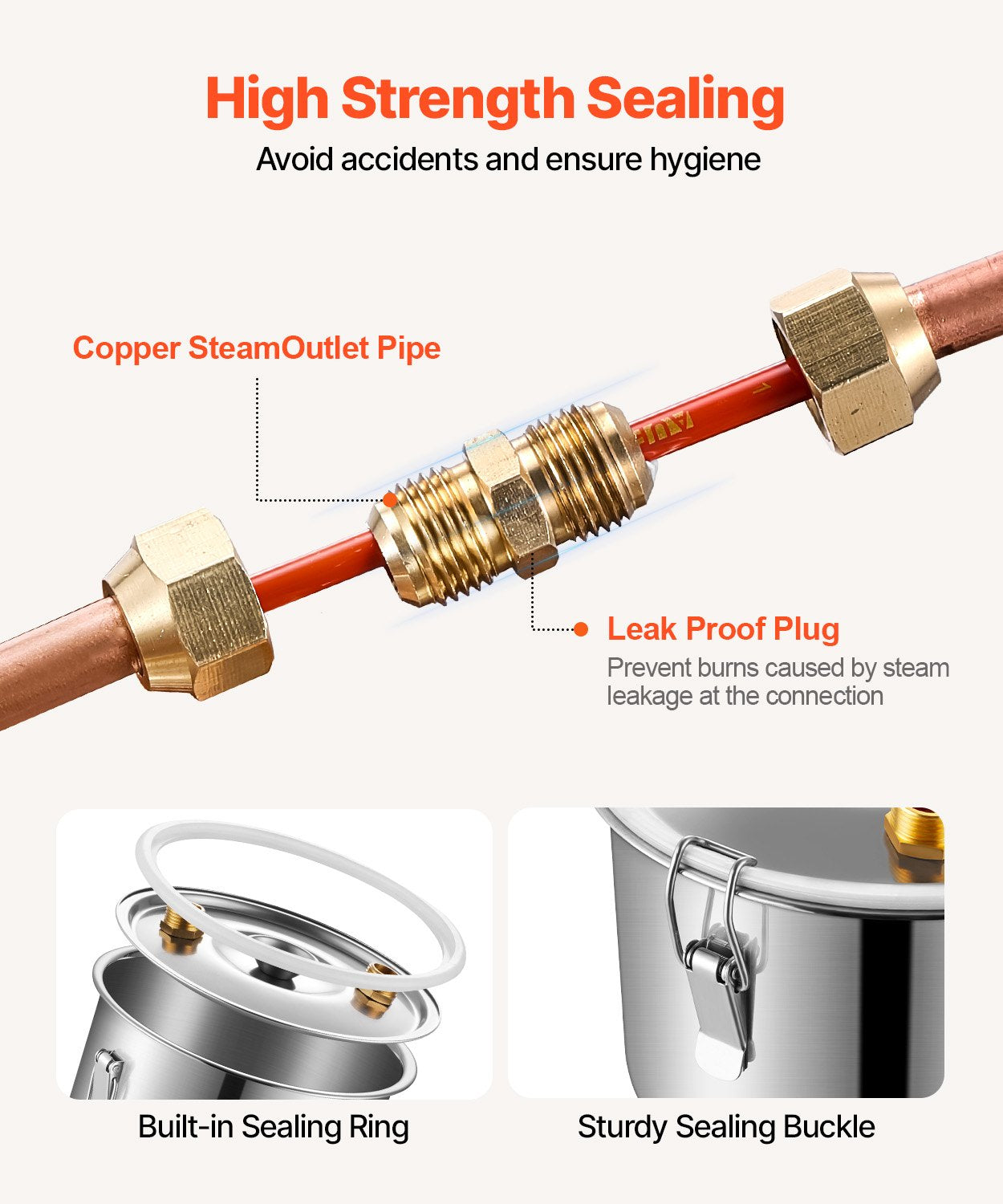 VEVOR Moonshine Still 13 Gal Water Alcohol Distiller Brewing Kit Stainless Steel