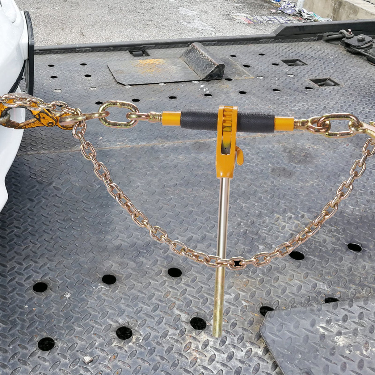 VEVOR Ratchet Chain Binder 2PCS, 0.9-1.2 cm Heavy Duty Load Binders, with G80 Chains 5443 kg Secure Load Limit, Labor-saving Anti-skid Handle, Tie