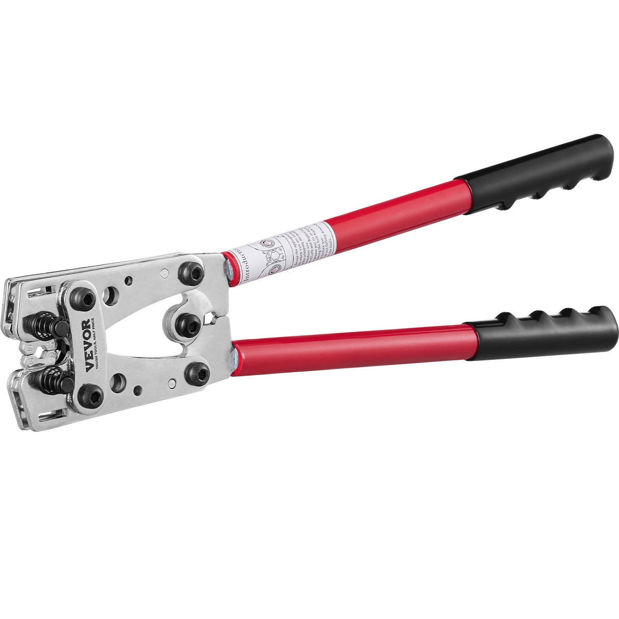 VEVOR Battery Cable Lug Crimping Tool, 10-1/0AWG Aluminum Terminal Battery Lug Crimper, with 60PCS Aluminum Ring Connectors Terminals 6 Wire Sizes