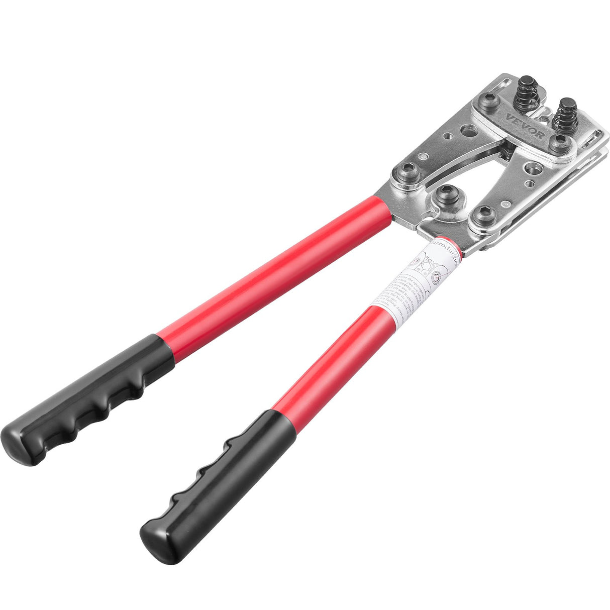 VEVOR Battery Cable Lug Crimping Tool, 10-1/0AWG Aluminum Terminal Battery Lug Crimper, with 60PCS Aluminum Ring Connectors Terminals 6 Wire Sizes