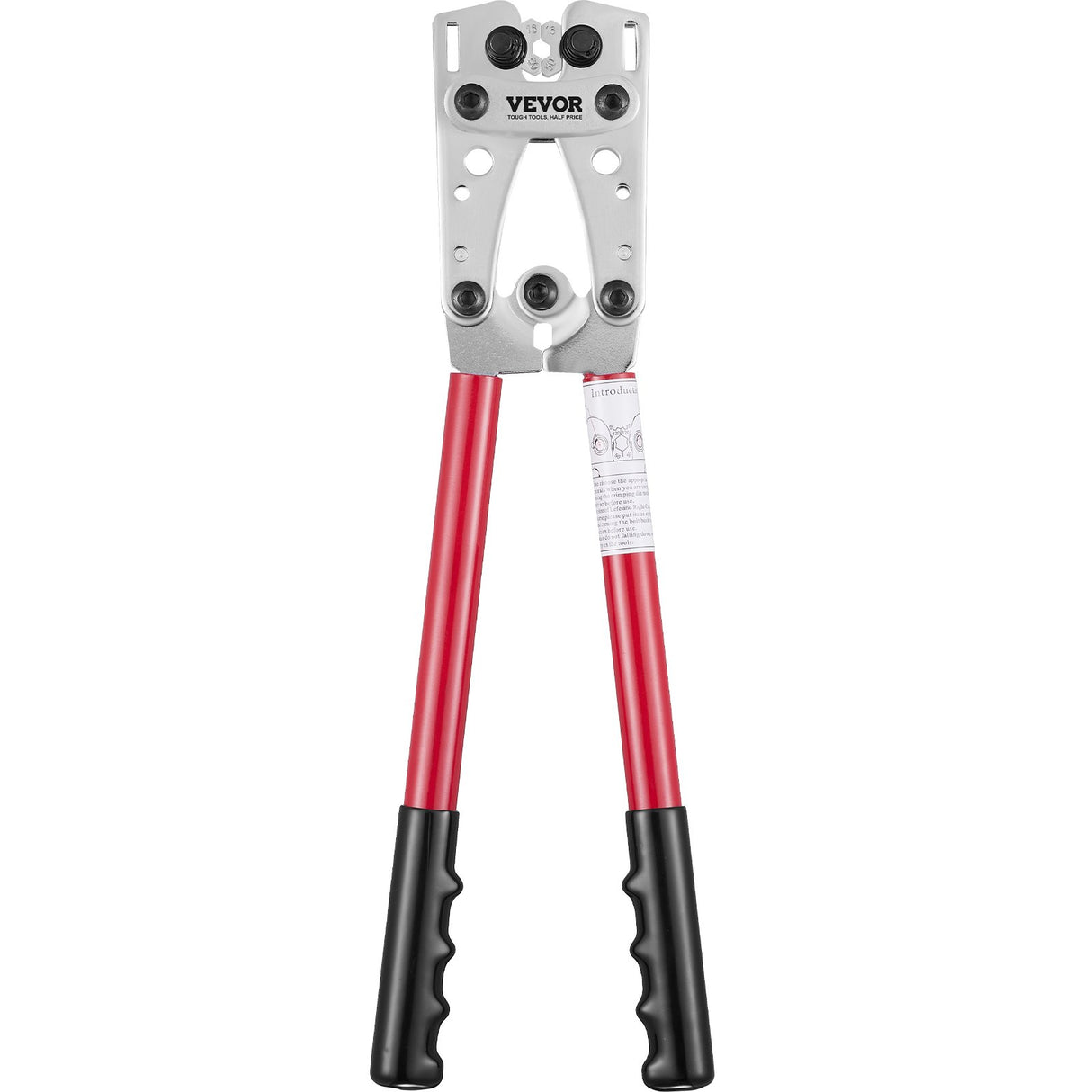 VEVOR Battery Cable Lug Crimping Tool, 10-1/0AWG Aluminum Terminal Battery Lug Crimper, with 60PCS Aluminum Ring Connectors Terminals 6 Wire Sizes