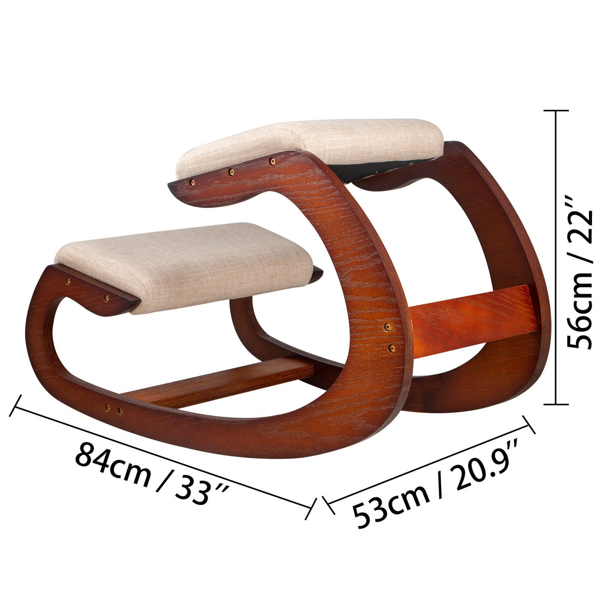 Ergonomic Kneeling Chair Wooden Neck Pain Relief Relieve Fatigue Wood Stool