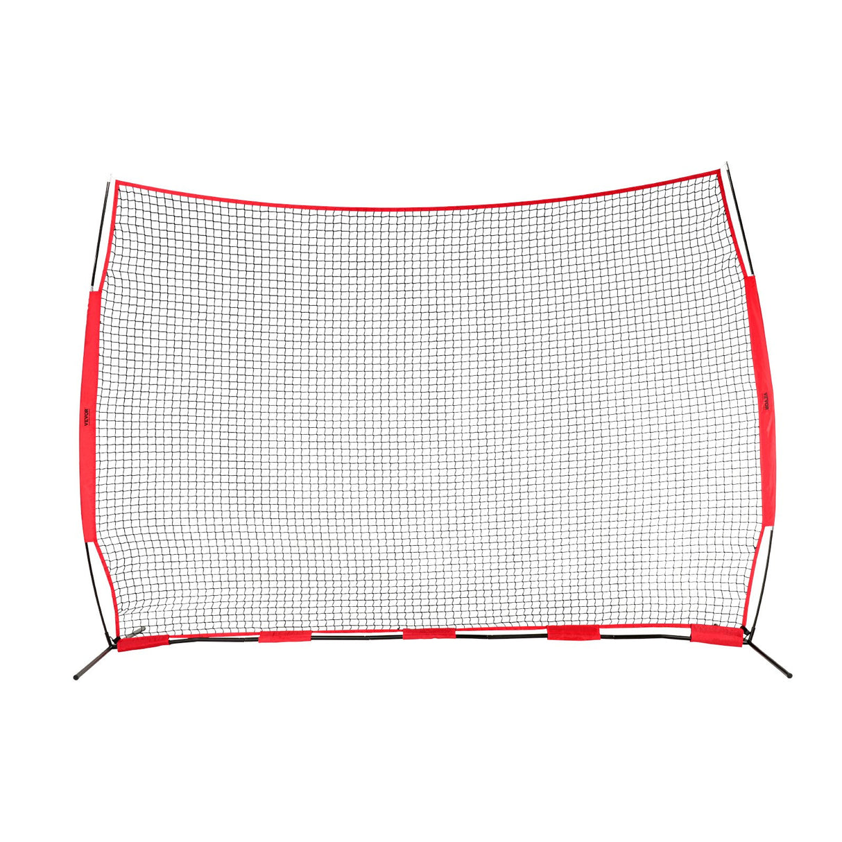 VEVOR Barricade Backstop Net, 12x9 ft Ball Sports Barrier Netting, Portable Practice Equipment with Carry Bag, Protection Screen for Baseball Softball Lacrosse Soccer Hockey Training, for Backyard