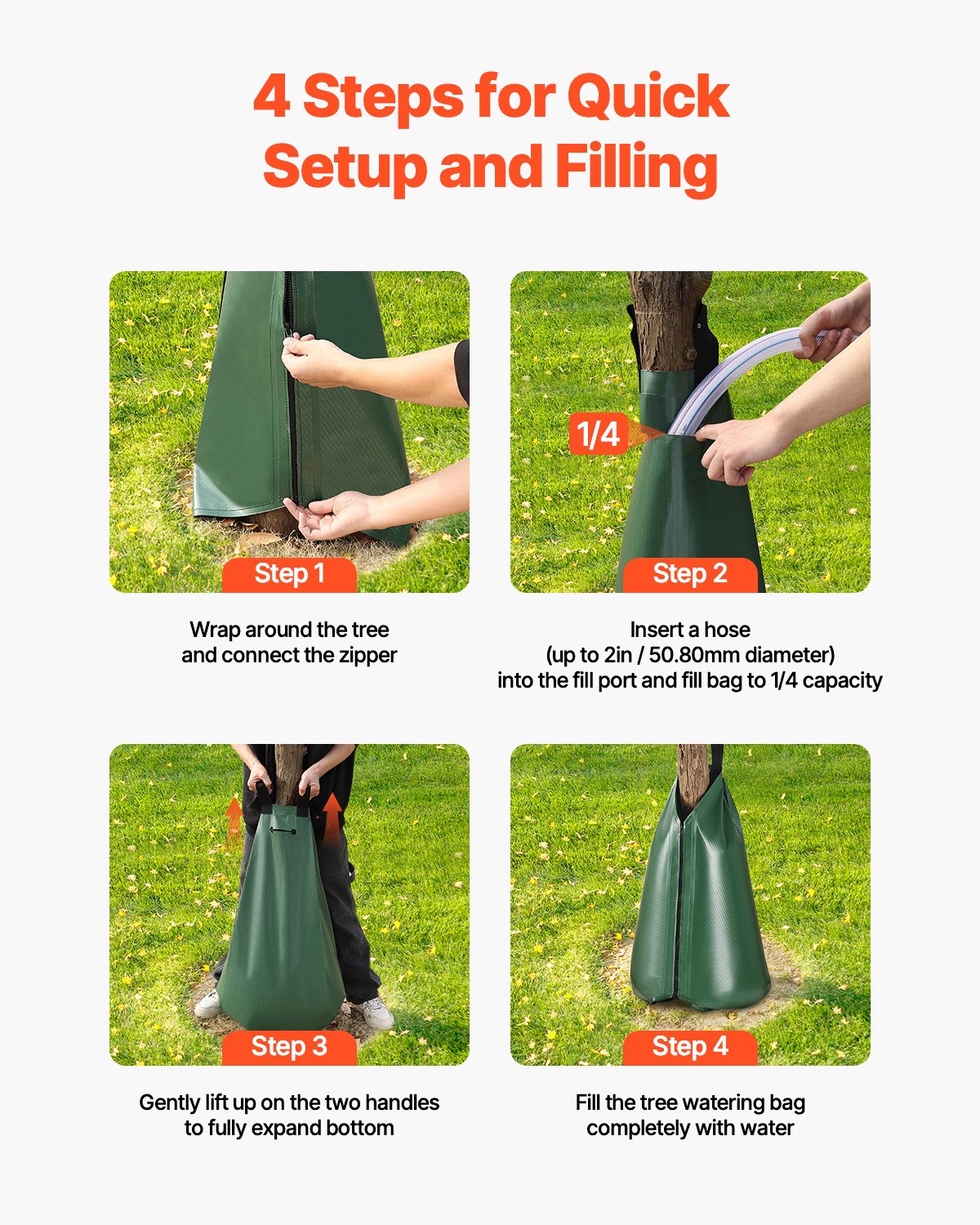 VEVOR Tree Watering Bag 3 Packs 20 Gallons Slow Release Tree Water Bag Durable