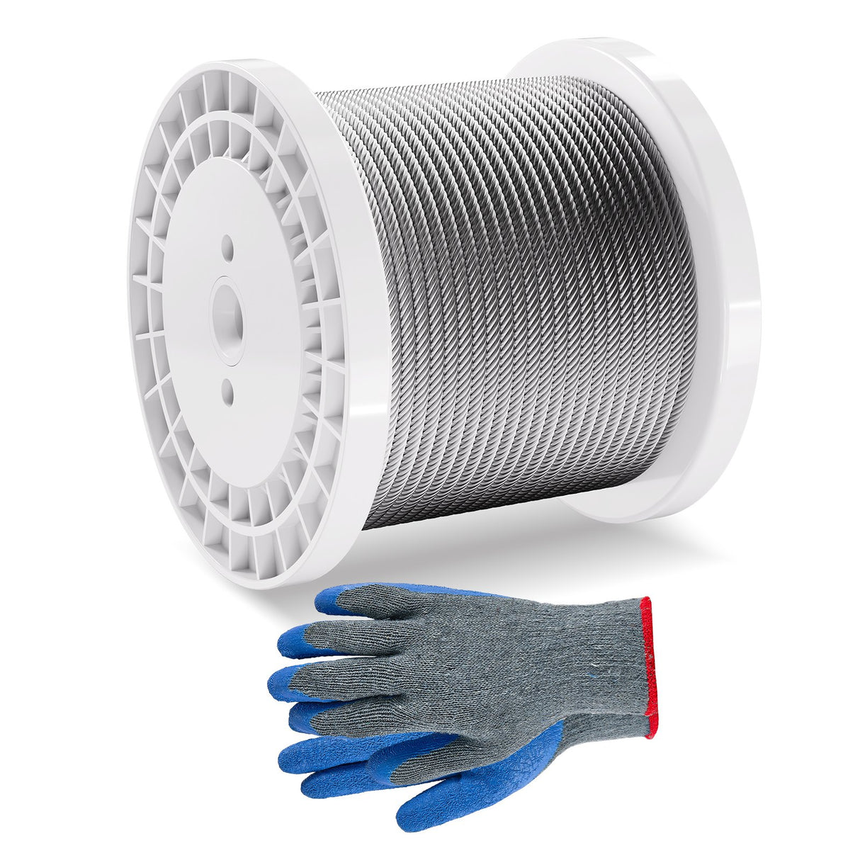 VEVOR Carbon Steel Cable 6.35 mm 7 x 19 Steel Wire Rope 76.2 m Cable Railing