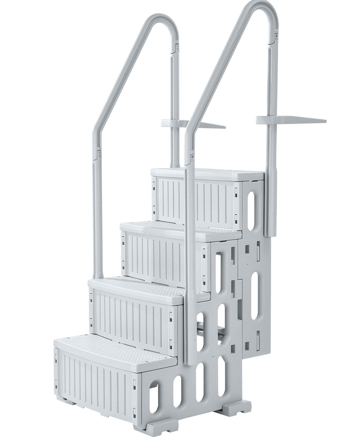 VEVOR 4-Step Grey Robust Pool Ladder of 2 Handrails for 1219.2-1371.6 mm Pools