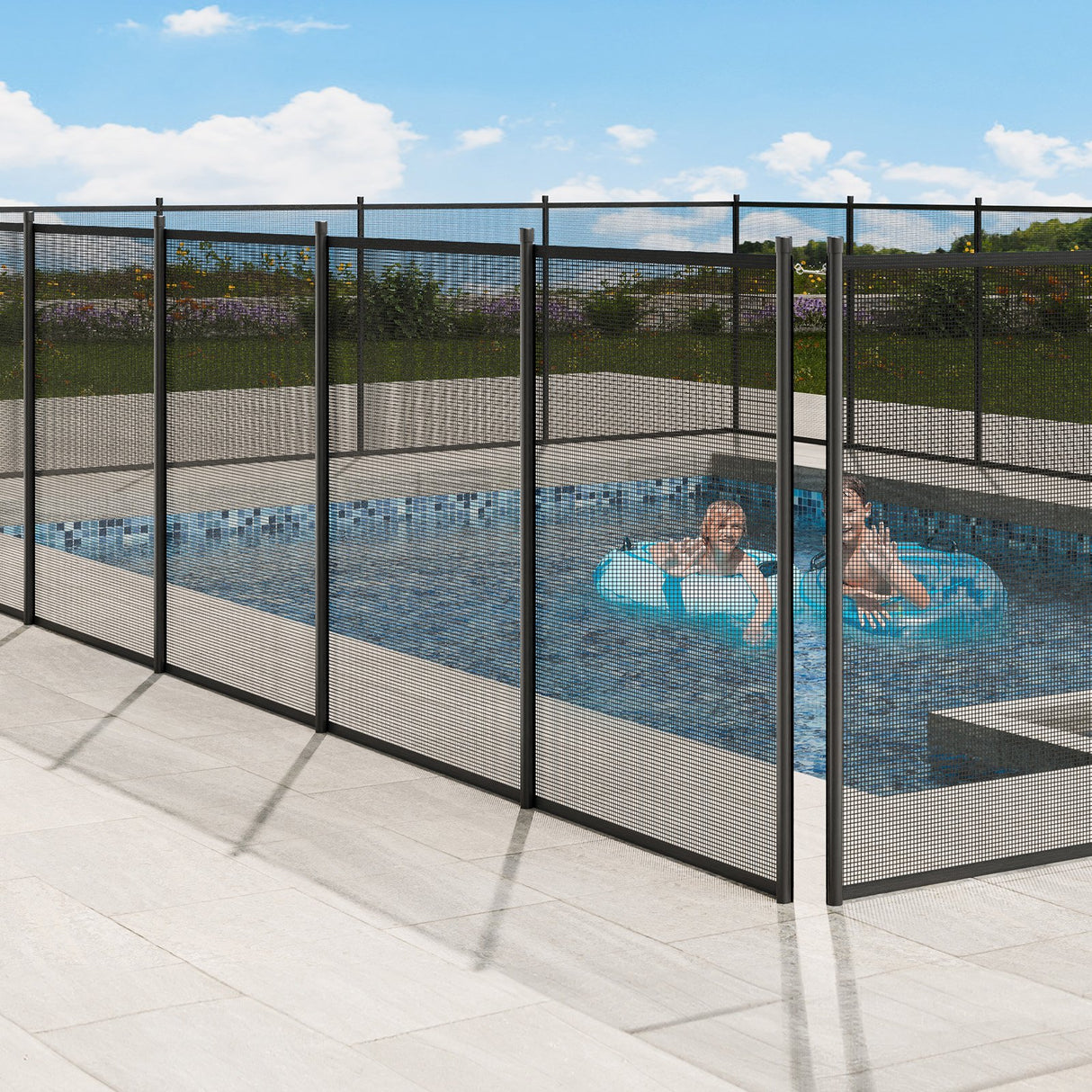 VEVOR Pool Fence, 4 x 72 FT Pool Fences for Inground Pools, Removable Child Safety Pool Fencing, Easy DIY Installation Swimming Pool Fence, 340gms