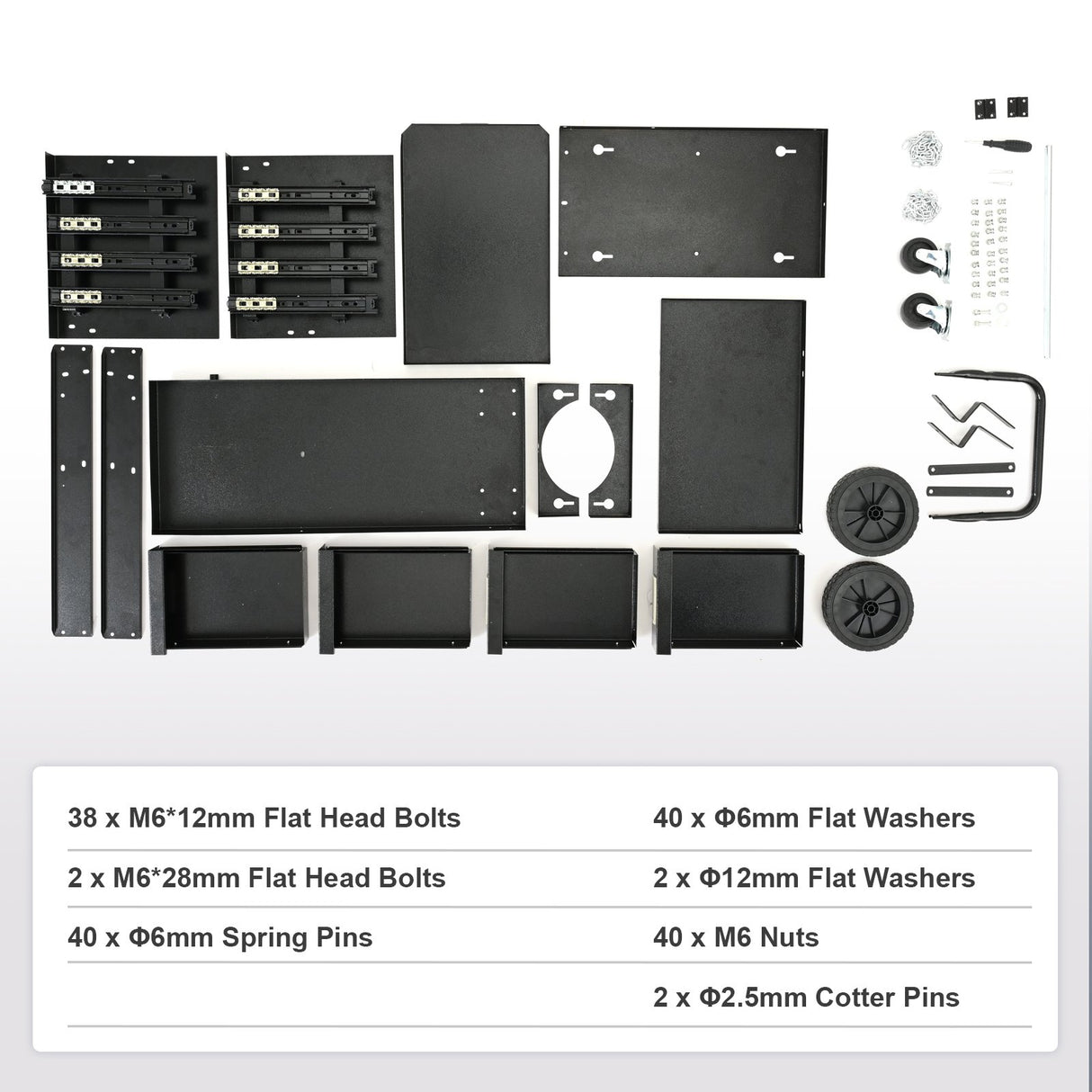 VEVOR Welding Cart, 2-Tier 4 Drawers Welder Cart with 265 LBS Weight Capacity, Swivel Wheels, Tank Storage Safety Chains, Heavy Duty Rolling MIG Welder Cart for Mig Welder and Plasma Cutter