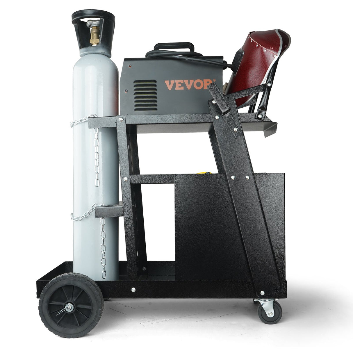 VEVOR Welding Cart, 2-Tier 4 Drawers Welder Cart with 265 LBS Weight Capacity, Swivel Wheels, Tank Storage Safety Chains, Heavy Duty Rolling MIG