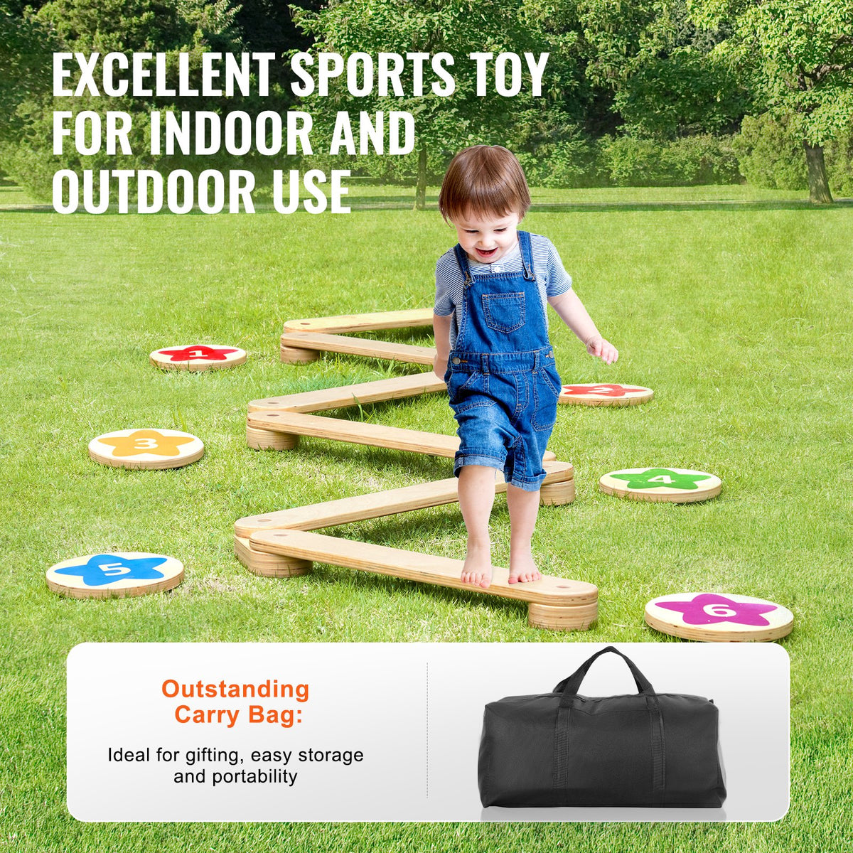 Kids Balance Beam Stepping Stones Gymnastics Children Balance Board 6 PCS