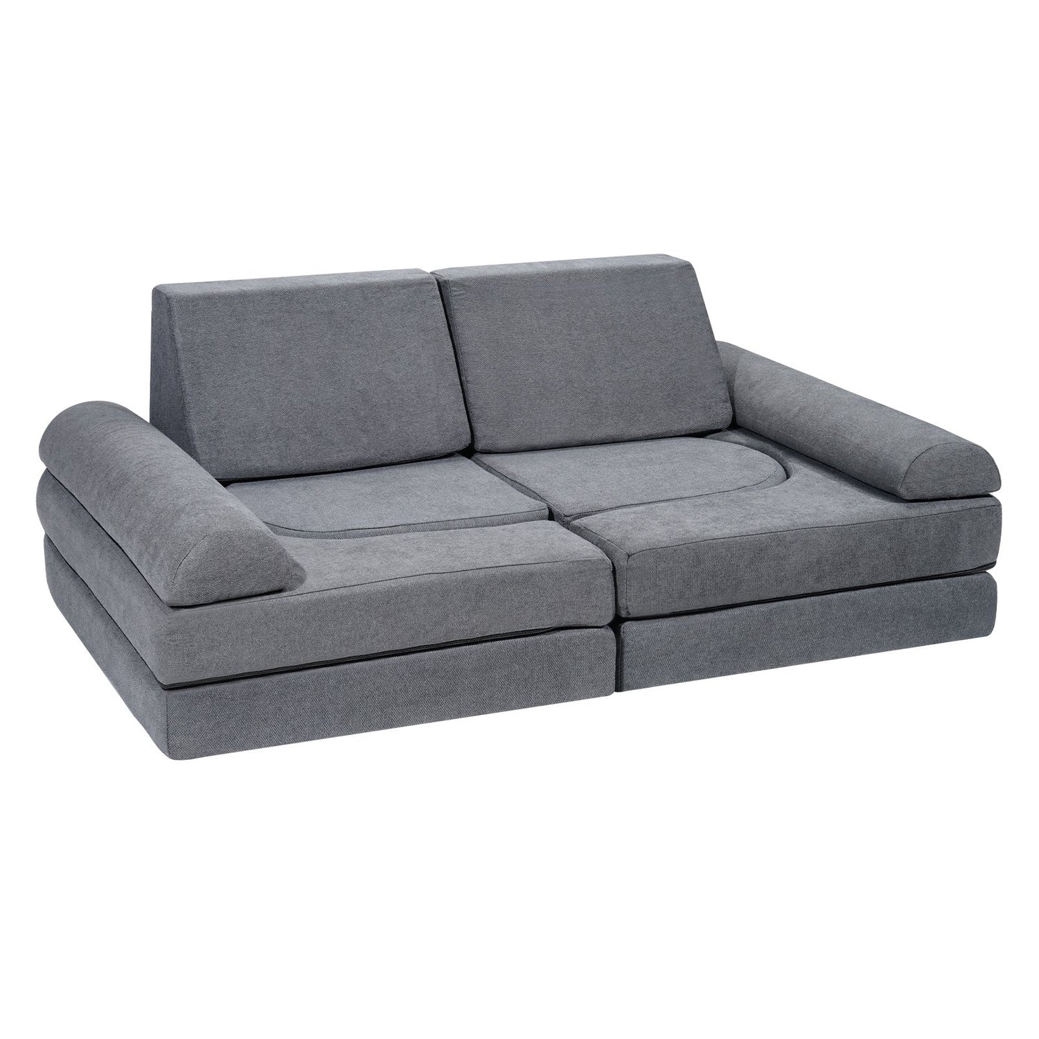 VEVOR Modular Kids Play Couch 10Pcs DIY Creative Toddler Sectional Sofa Grey