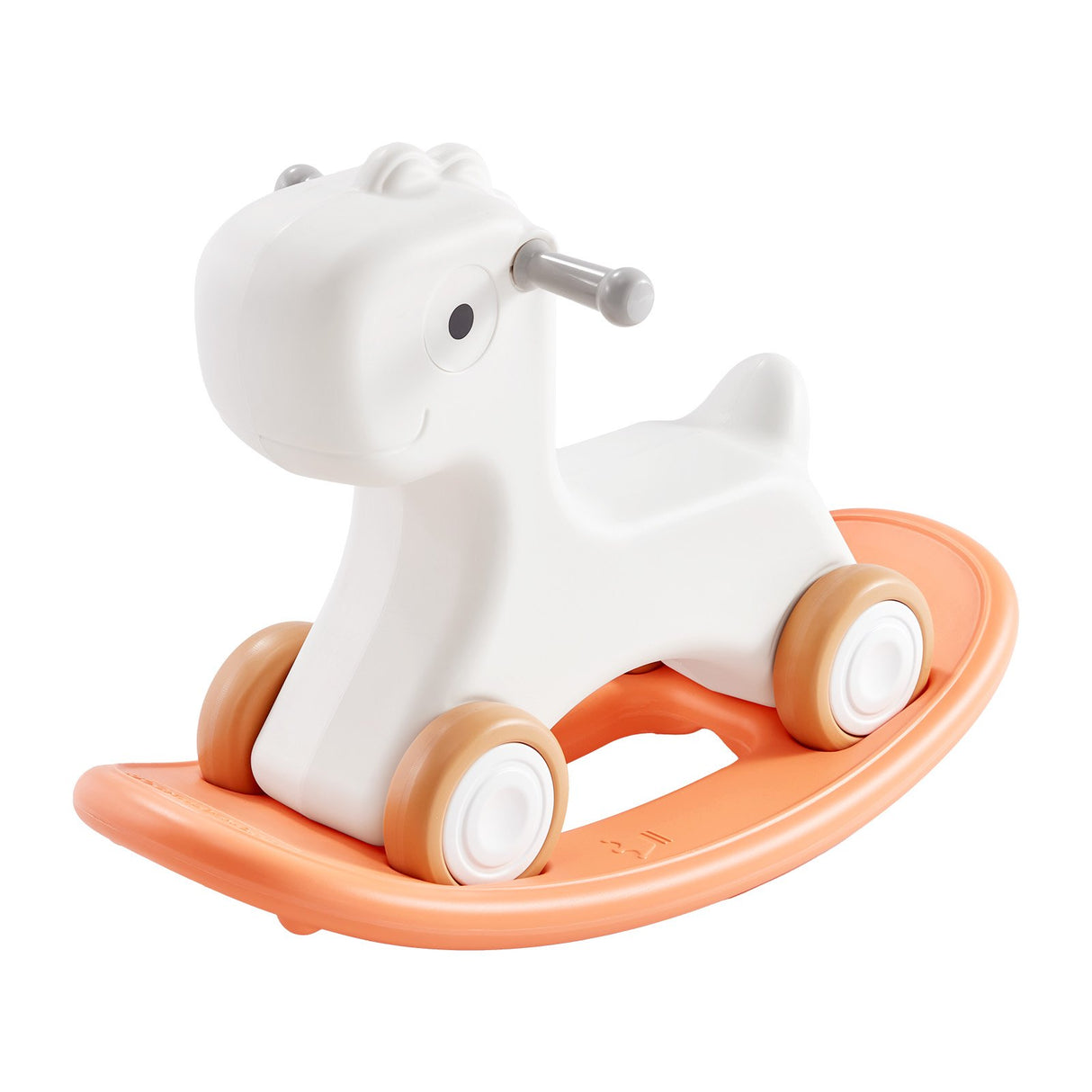 VEVOR 3 in 1 Rocking Horse for Toddlers 1-3 Years, Baby Rocking Horse with Detachable Balance Board and 4 Smooth Wheels, Support up to 80 lbs HDPE Material Kids Ride on Toy, Swinging, Orange