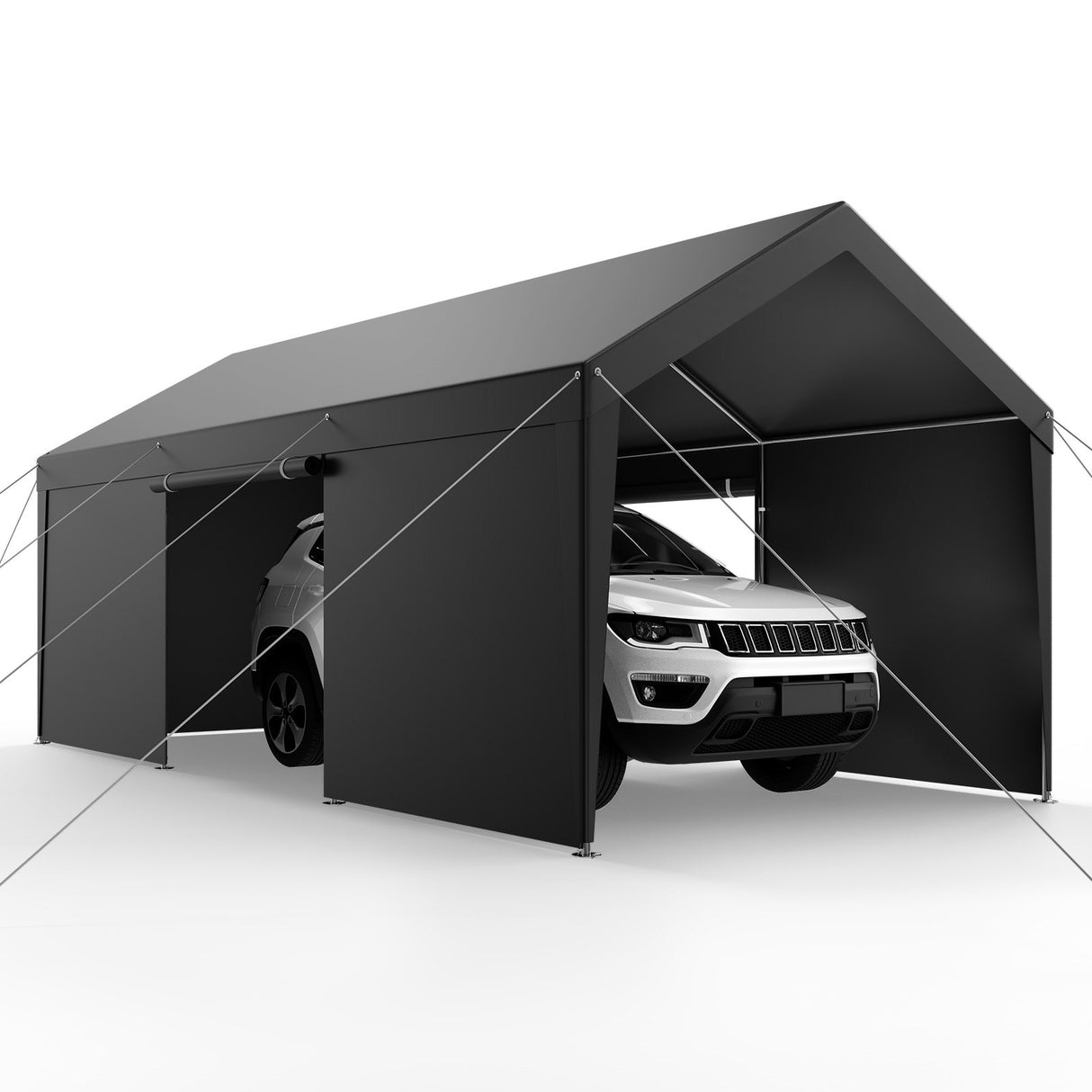 Carport Car Canopy 10x20FT Heavy Duty Car Shelter with Sidewalls White