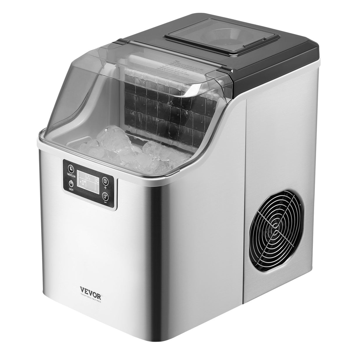 VEVOR Portable Countertop Ice Maker 45Lbs/24H Self-Cleaning with Scoop Basket