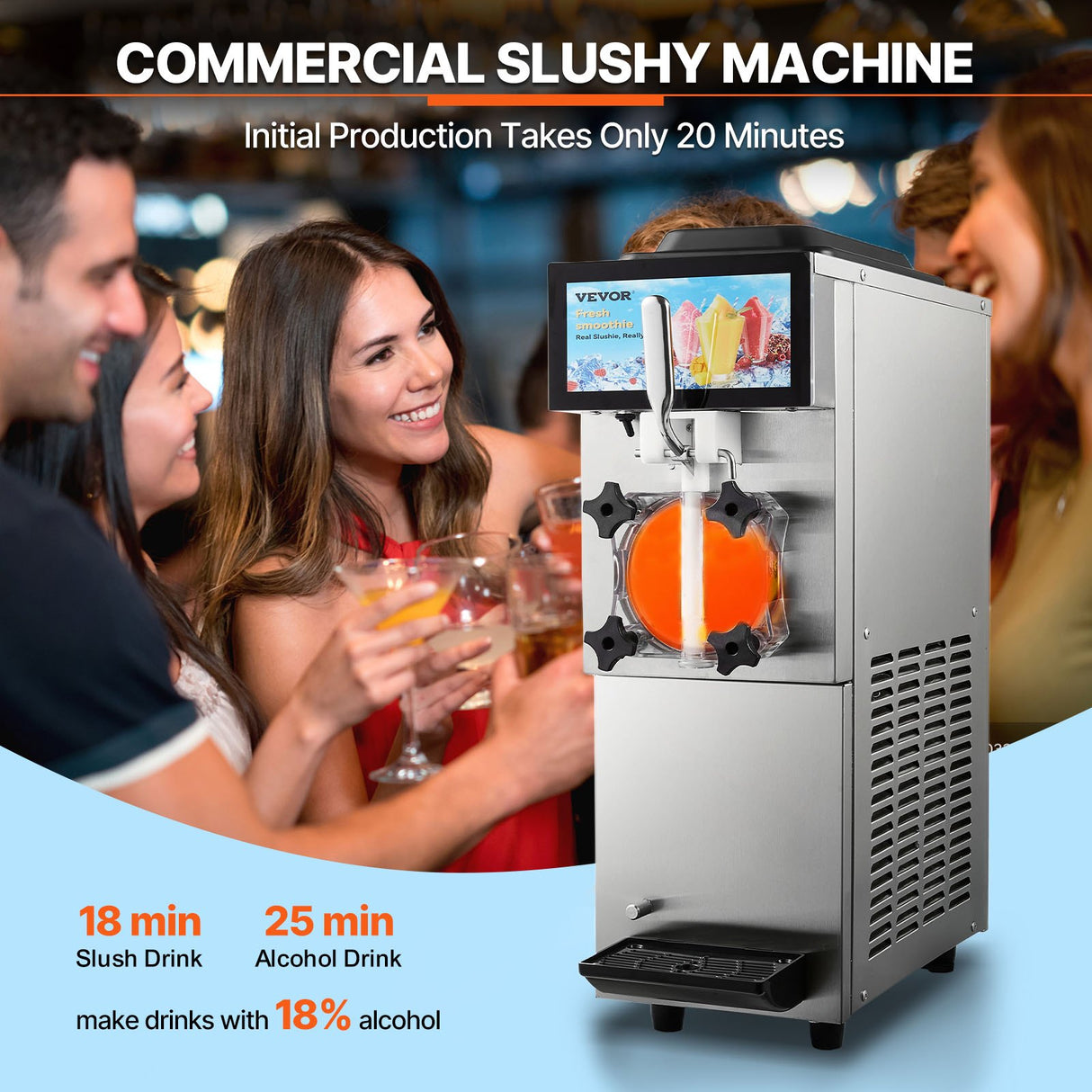 VEVOR 12L / 3.17 Gal Commercial Slushy Machine Margarita Smoothie Frozen Drink