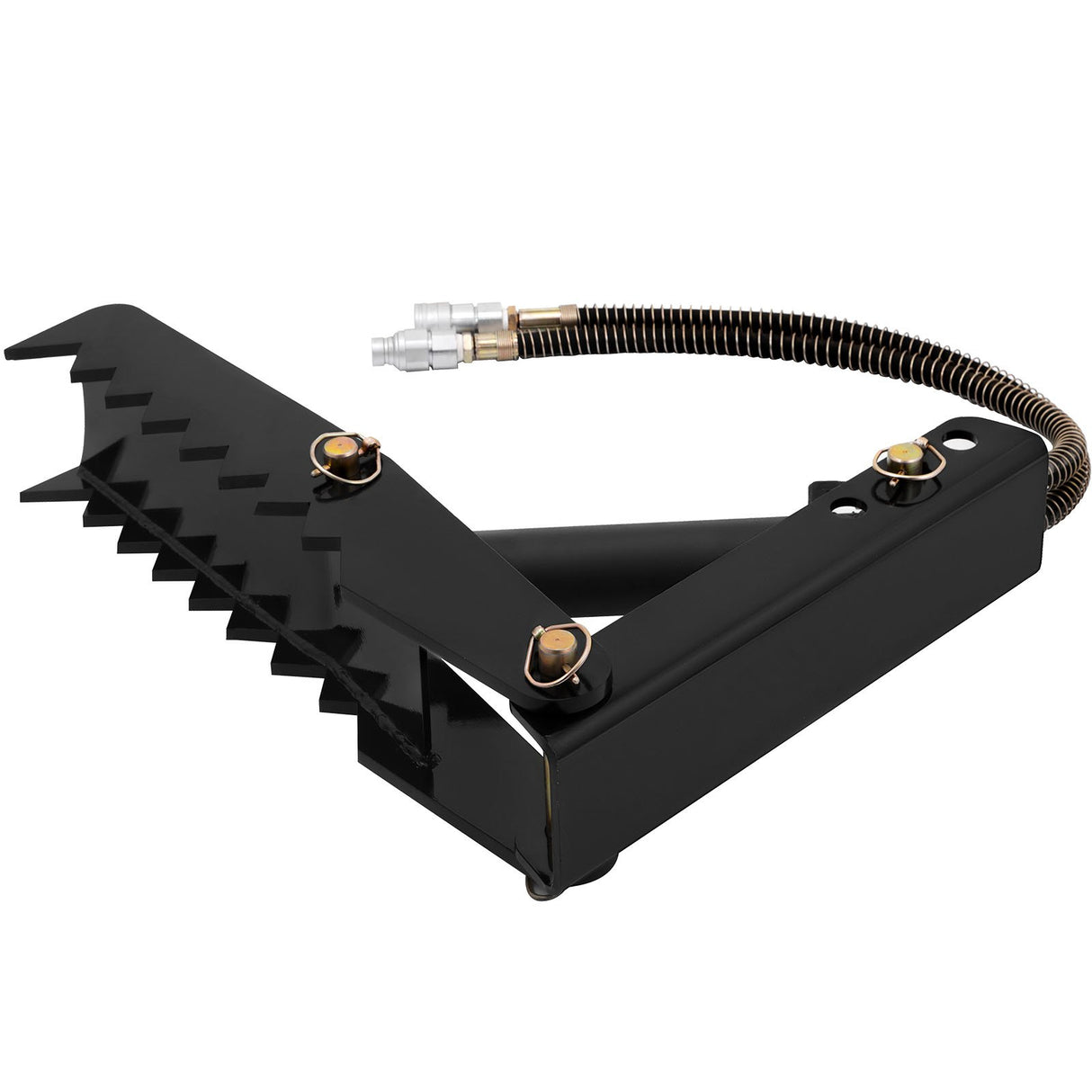 VEVOR 61cm Hydraulic Backhoe Excavator Thumb Attachments Weld On 1.27cm Teeth Thick Steel Plate Assembly 12MM Bolt-On Design with Hydraulic Cylinder