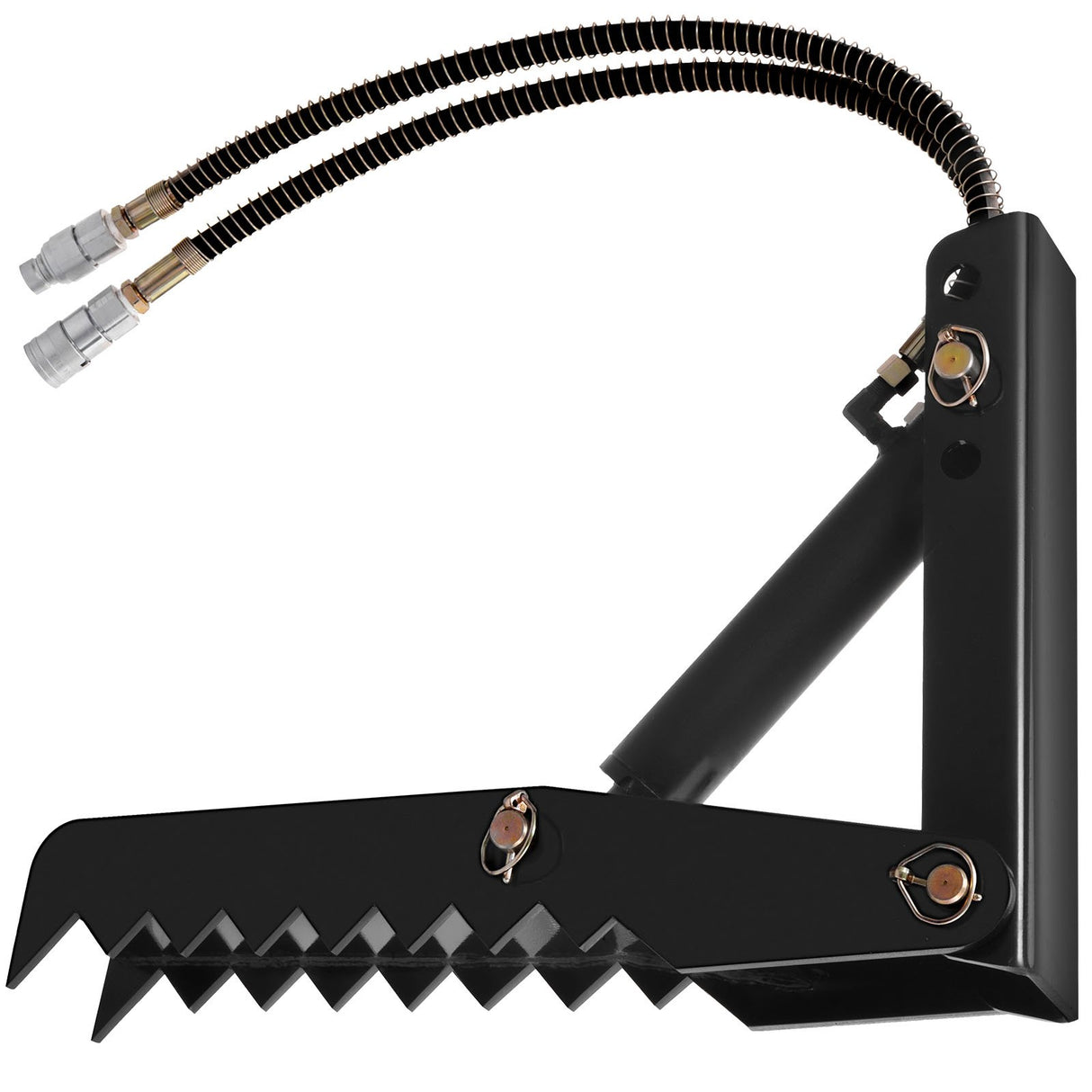 VEVOR 61cm Hydraulic Backhoe Excavator Thumb Attachments Weld On 1.27cm Teeth Thick Steel Plate Assembly 12MM Bolt-On Design with Hydraulic Cylinder