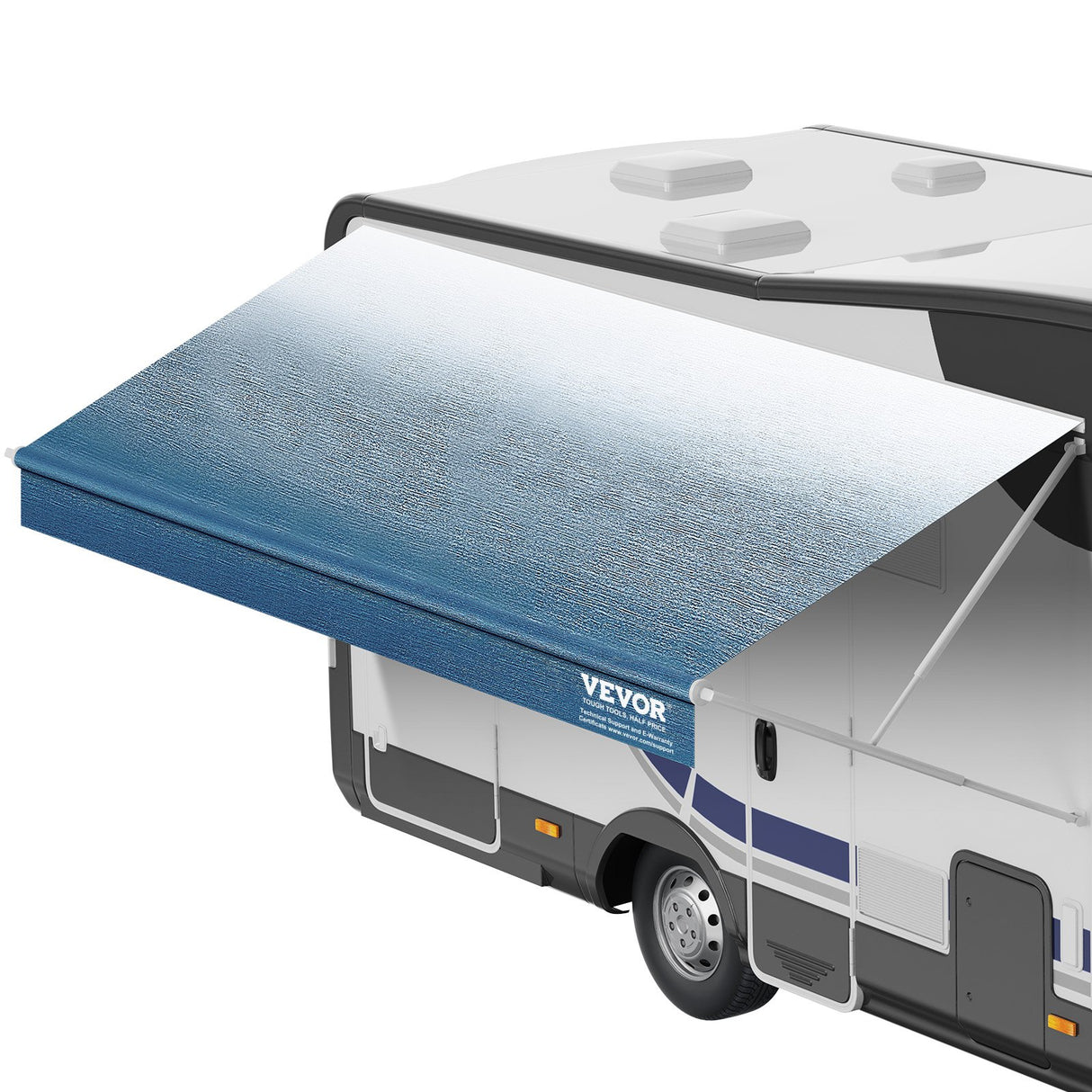 VEVOR RV Awning Fabric Replacement, 3.72m Fabric Length for 3.96mAwning, Heavy Duty 3-Ply 16oz PVC Camper Awning Fabric, Waterproof & UV Protection