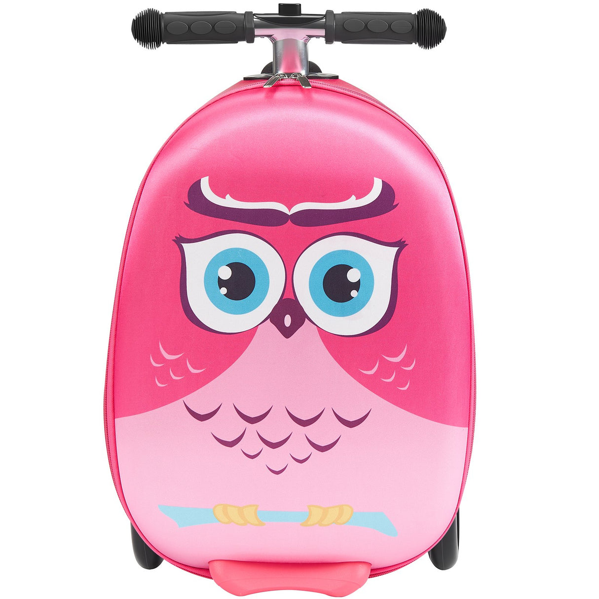 VEVOR Ride-on Luggage 20-inch Kids Scooter Suitcase with Flash Wheels Pink