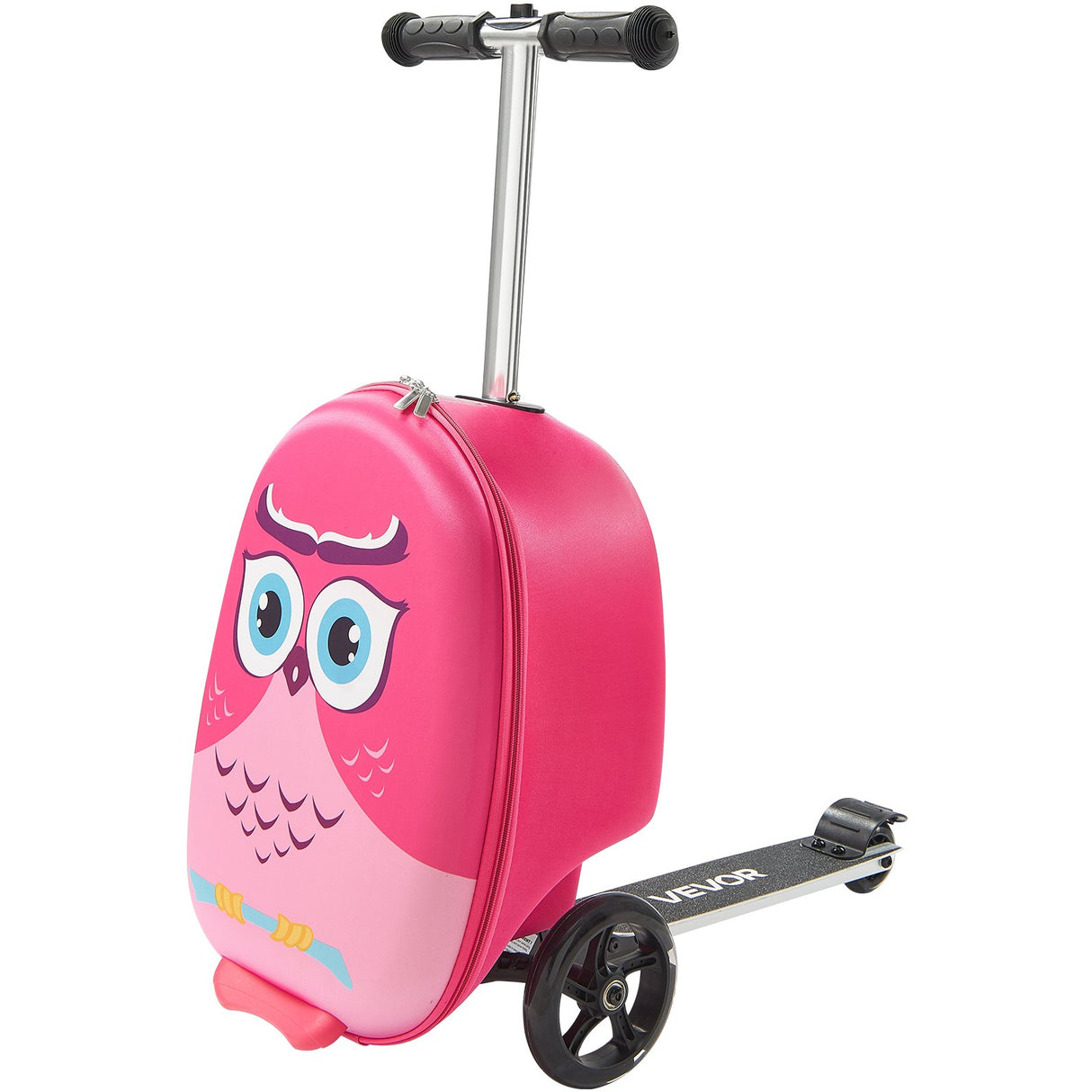 VEVOR Ride-on Luggage 20-inch Kids Scooter Suitcase with Flash Wheels Pink