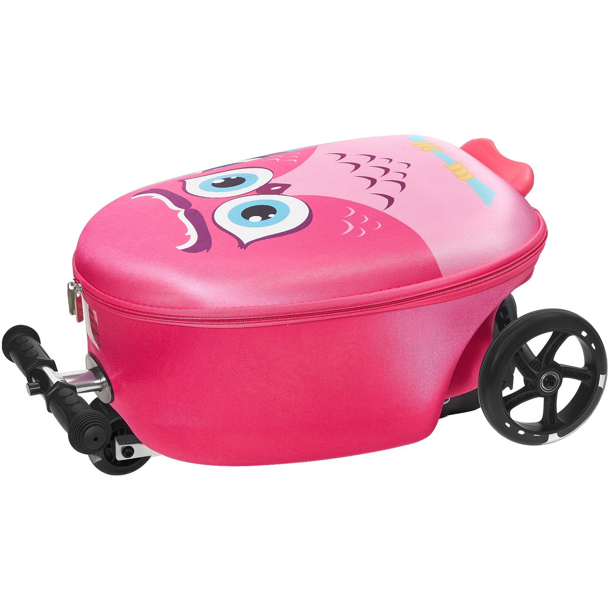 VEVOR Ride-on Luggage 20-inch Kids Scooter Suitcase with Flash Wheels Pink