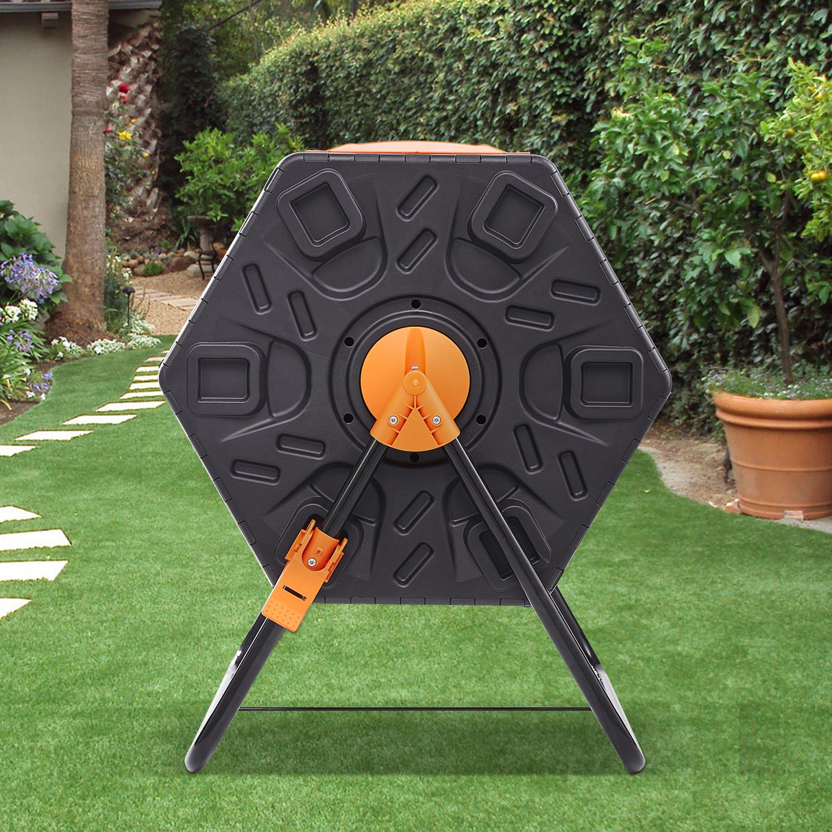 VEVOR Compost Bin 18.5 Gal Composter Tumbler Rotating Outdoor with Sliding Door