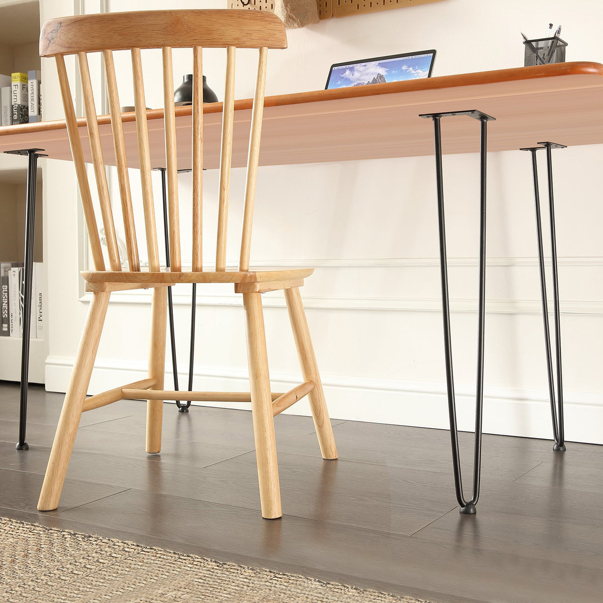 VEVOR 711.2MM Hairpin Furniture Legs, Metal Home DIY Projects for Nightstand, Coffee Table, Desk, 226.8KG Load Capacity with Rubber Floor Protectors,