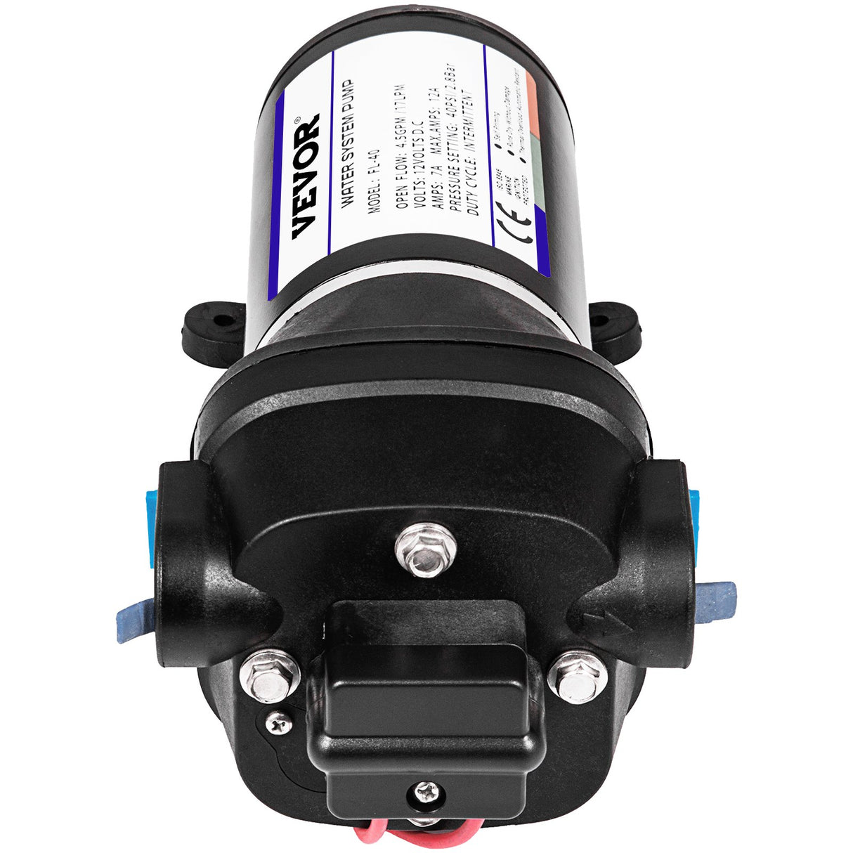 VEVOR Water Pressure Diaphragm Pump, 12V FL-40 High Pressure Diaphragm Water Pump, 40PSI Automatic Self Priming Water Pump, 17L/MIN Misting Booster