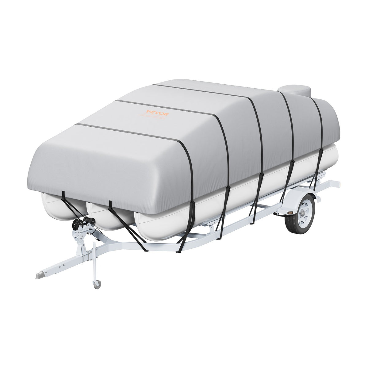 Pontoon Boat Cover 800D Waterproof Trailerable 23-24 ft with Storage Bag