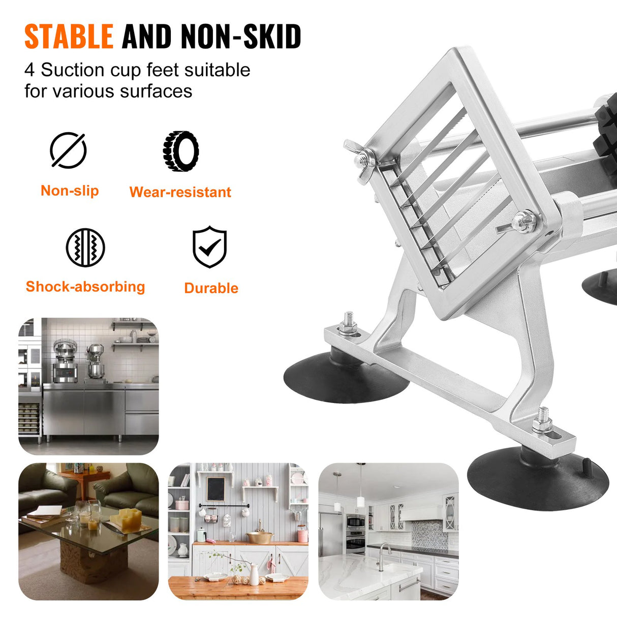 VEVOR Commercial Vegetable Slicer, 1/2 inch Fruit Slicer, Stainless Steel and Aluminum Alloy Vegetab