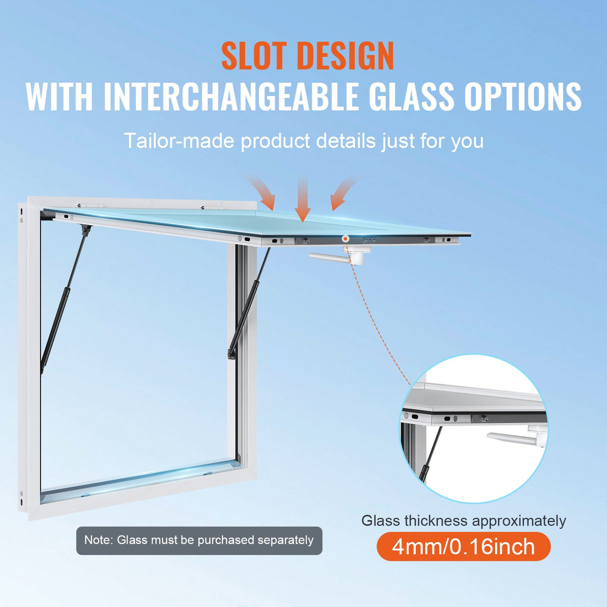 Concession Window 91x91cm, Aluminum Alloy Food Truck Service Window with Awning Door & Drag Hook, Up to 85 Degrees Stand Serving Window for Food Trucks Concession Trailers, Glass Not Included