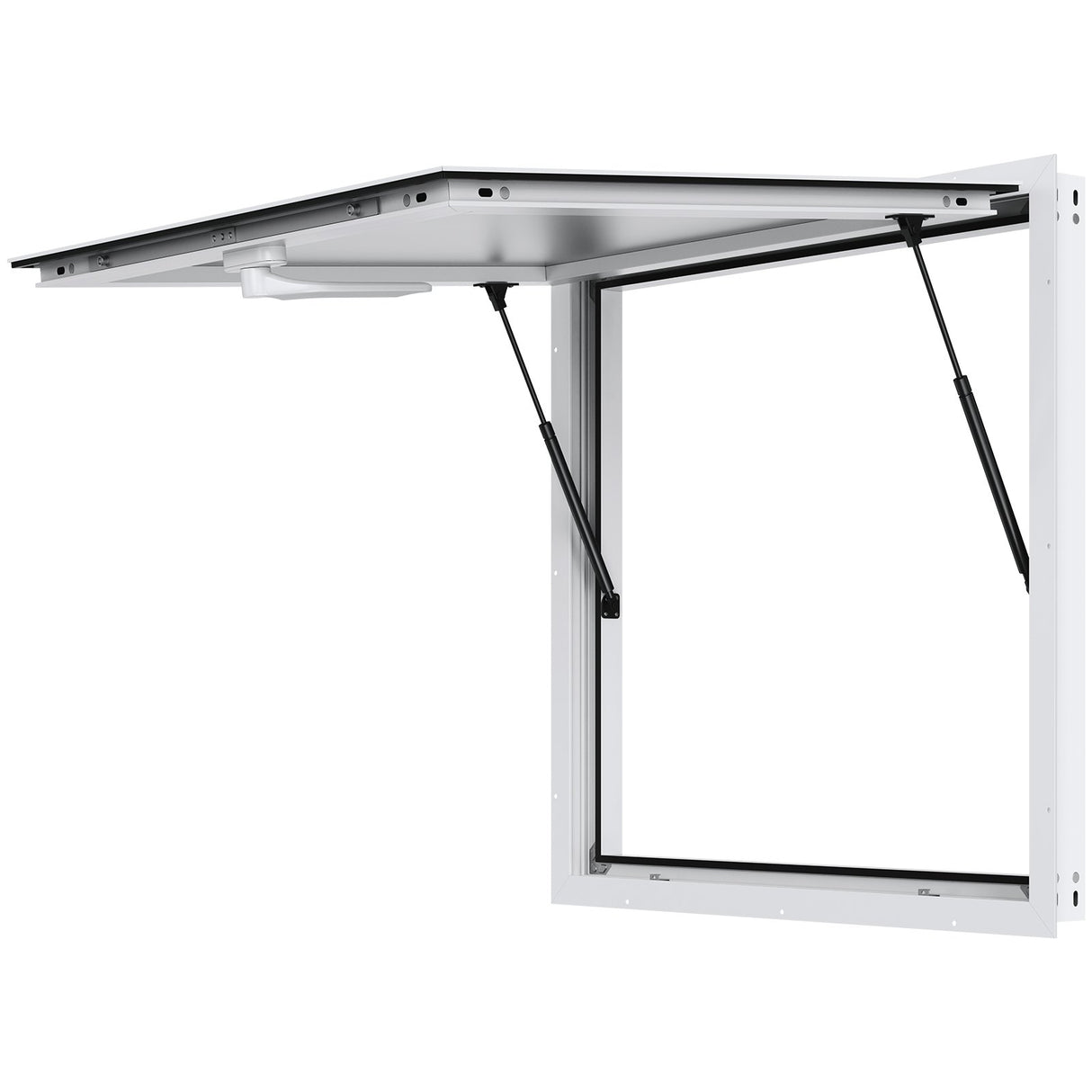 VEVOR Concession Window 91x91cm, Aluminum Alloy Food Truck Service Window with Awning Door & Drag Hook, Up to 85 Degrees Stand Serving Window for Food Trucks Concession Trailers, Glass Not Included