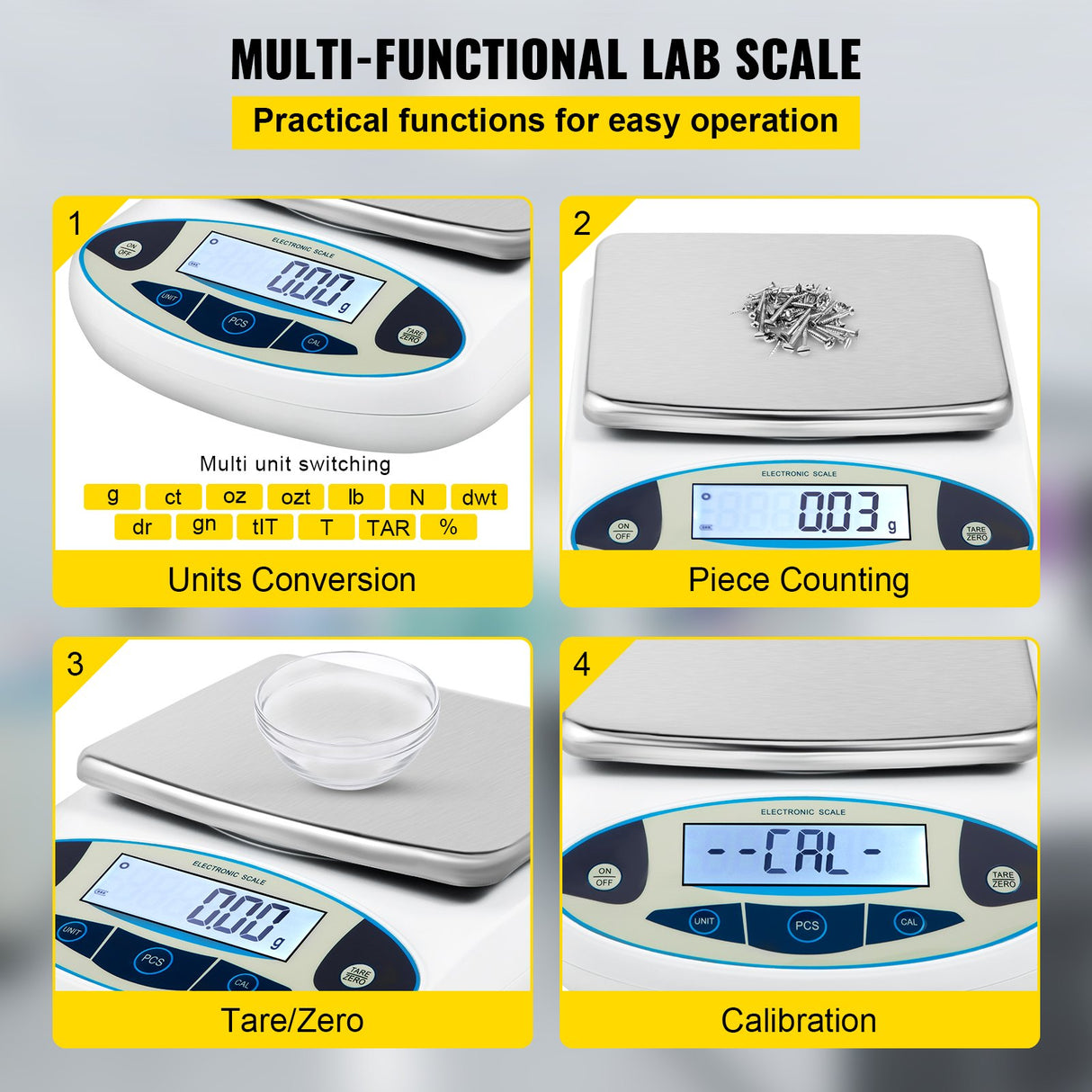 VEVOR Lab Analytical Balance Digital Precision Scale 5000gx0.01g High Precision