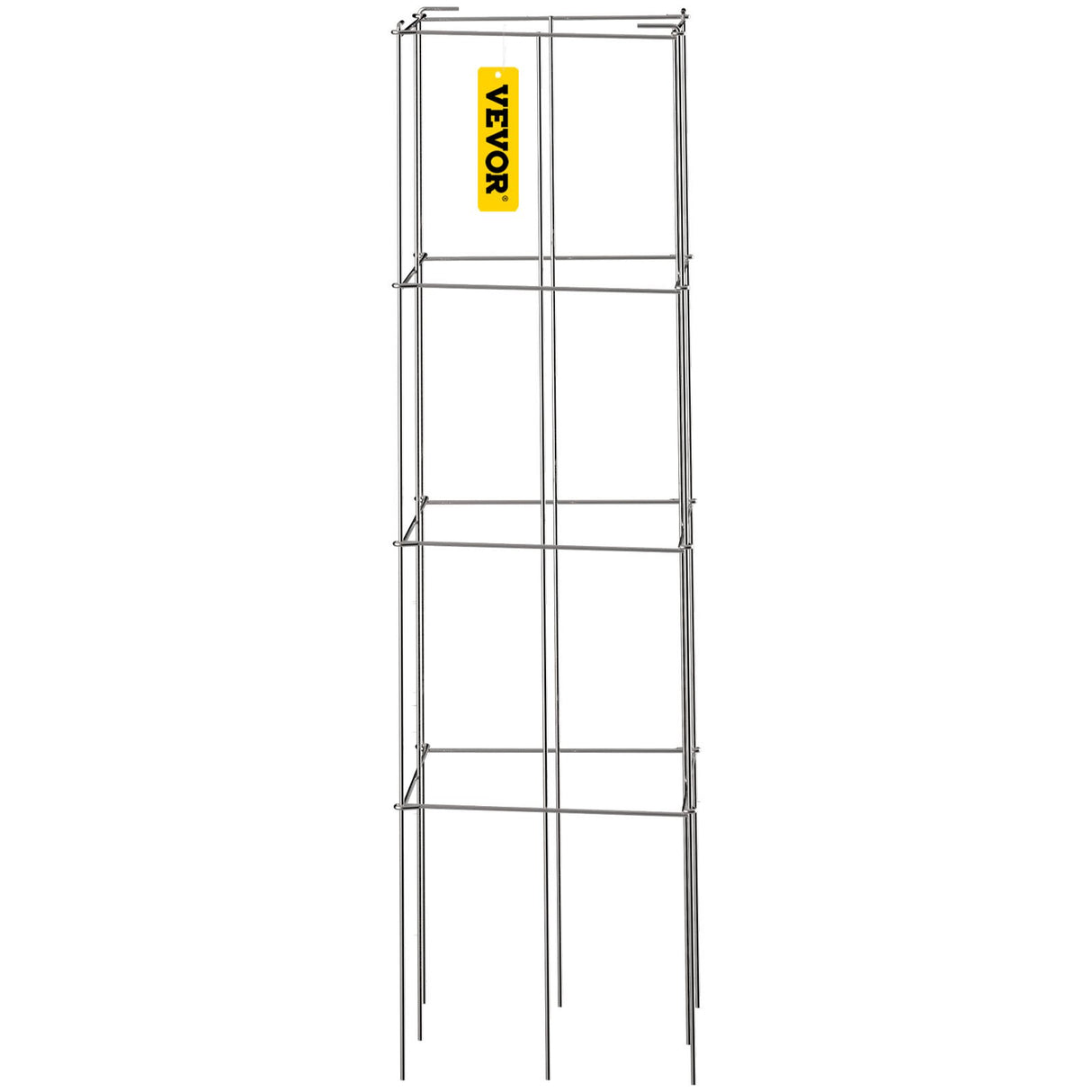 VEVOR Tomato Cages, 30 x 30 x 117 cm, 5 Packs Square Plant Support Cages, Silver PVC-Coated Steel Tomato Towers for Climbing Vegetables, Plants,
