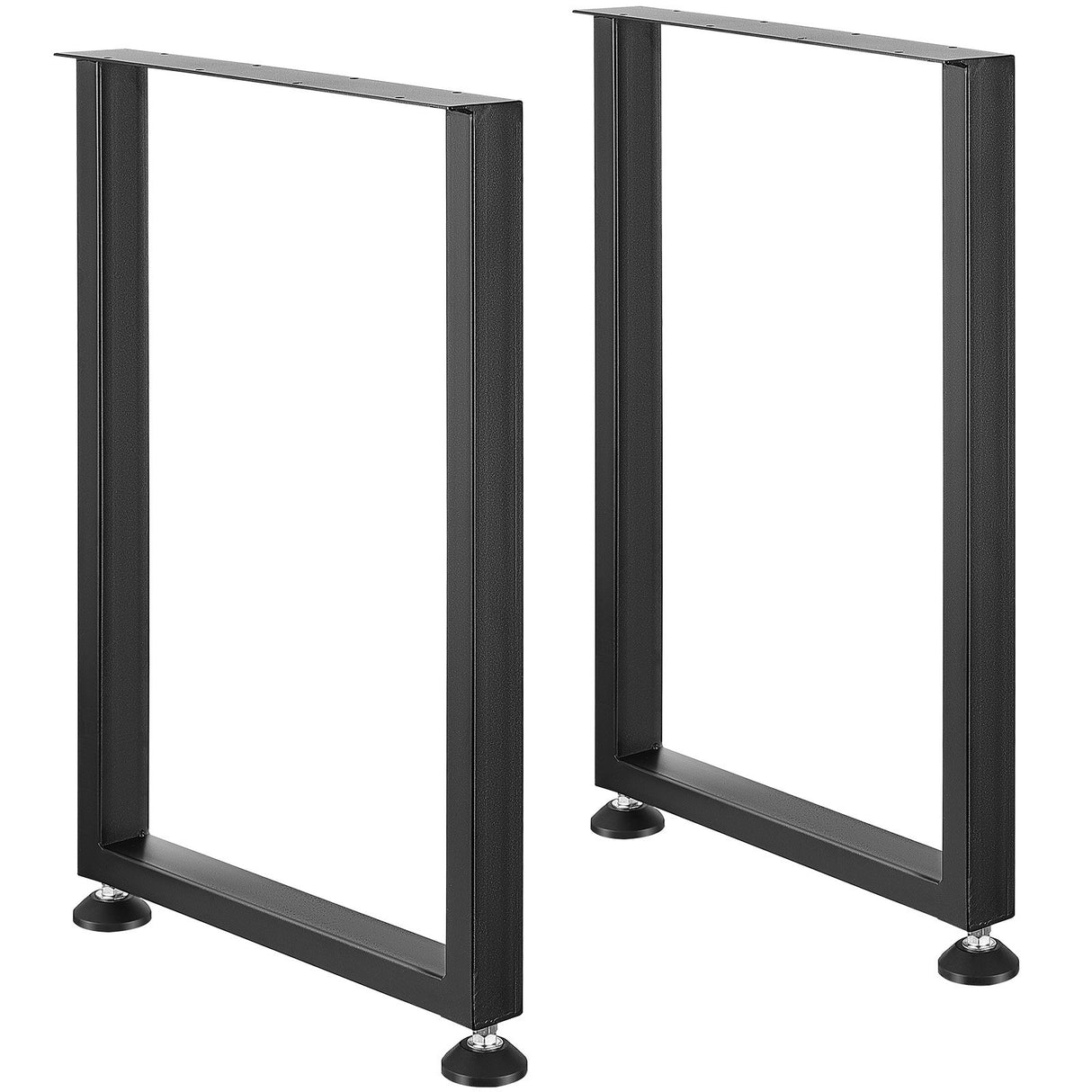 VEVOR 711.2MM Adjustable Furniture Legs, Square Reinforced Steel Office Table legs Set of 2 for DIY, Max Load 453.6KG Heavy Duty Desk Legs, Quick Instalation & Rich Accessories Legs Black