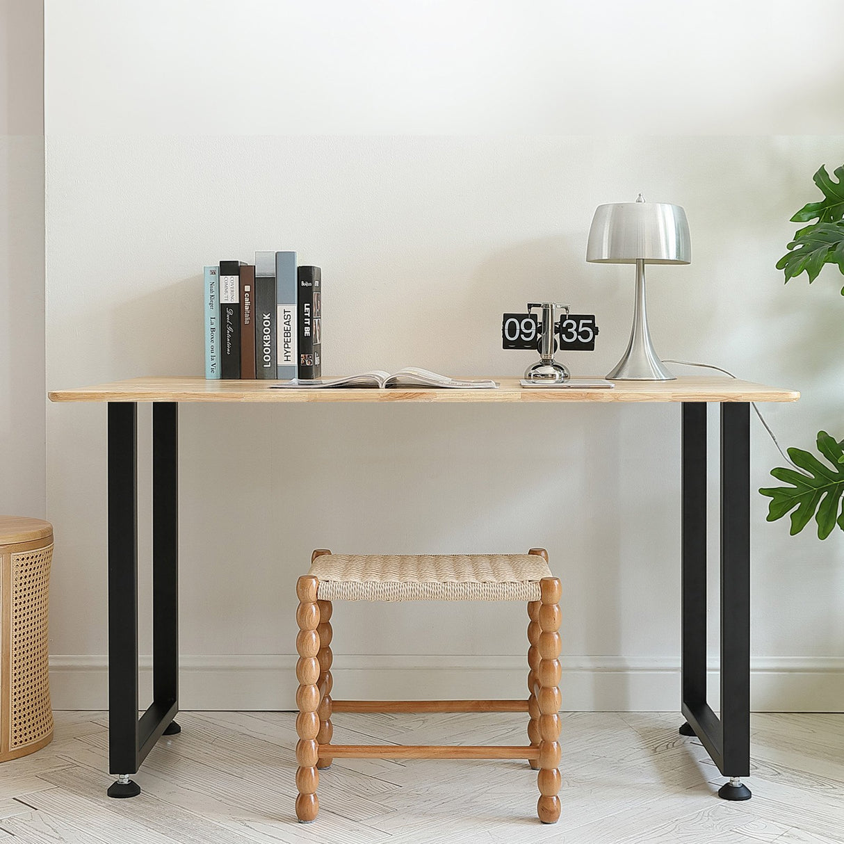 VEVOR 711.2MM Adjustable Furniture Legs, Square Reinforced Steel Office Table legs Set of 2 for DIY, Max Load 453.6KG Heavy Duty Desk Legs, Quick Instalation & Rich Accessories Legs Black