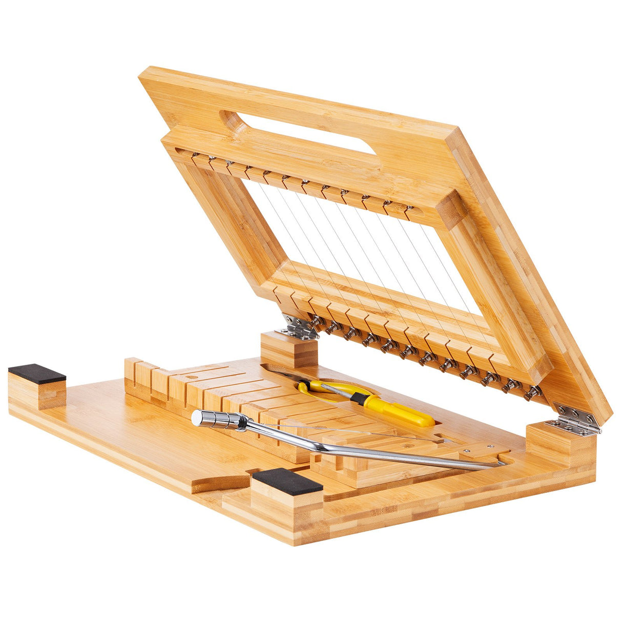 VEVOR Soap Cutter, Cut 1-12 Bars, Precisely and Accurately Cut 1 Inch Bars, Bamboo Soap Slicer With Steel Wire, Multi Handmade Soap Wire Cutter for Loaf Candles Cheese Butter DIY Making Tool