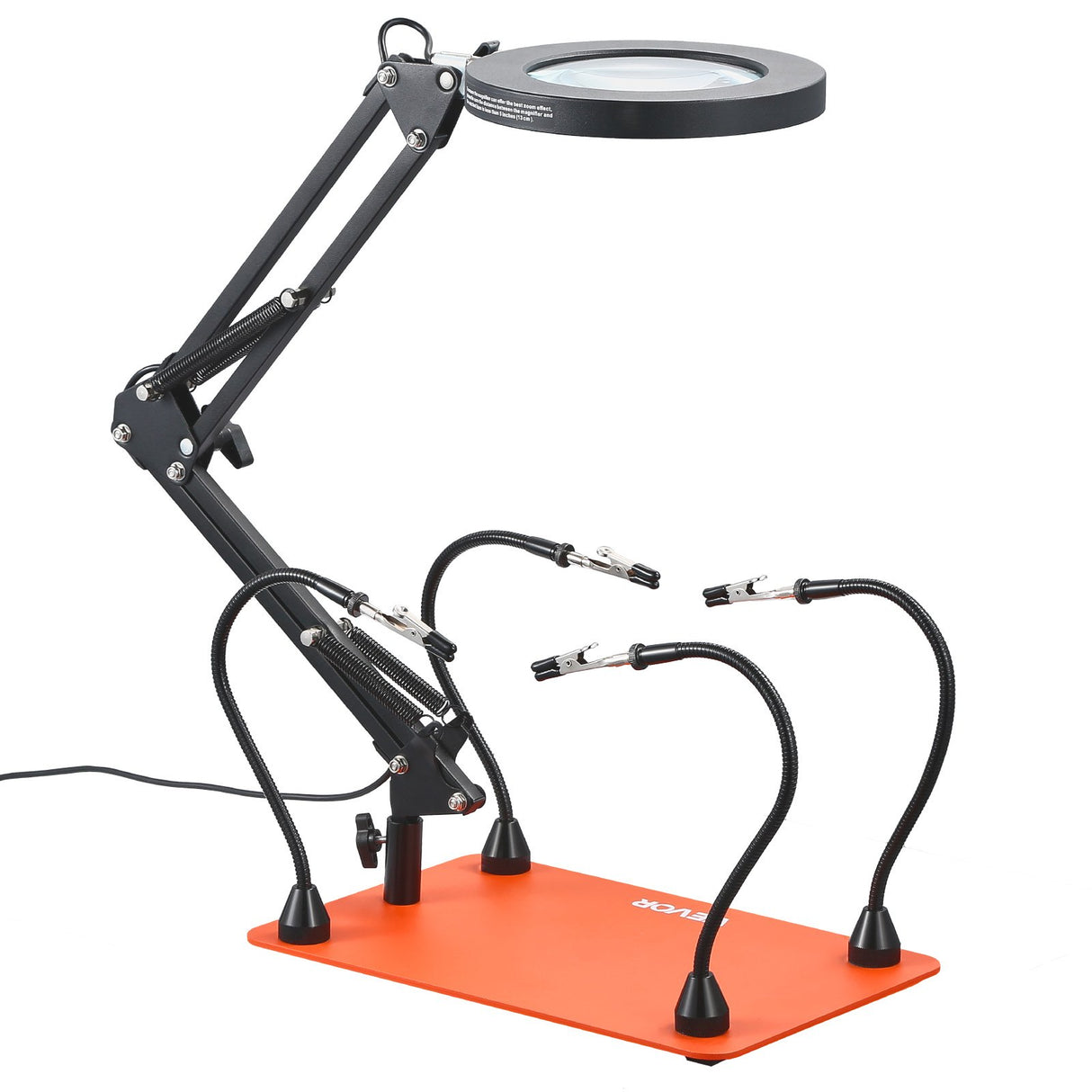 VEVOR Magnetic Helping Hands Soldering Station 3X LED Magnifying Lamp 4 Arms
