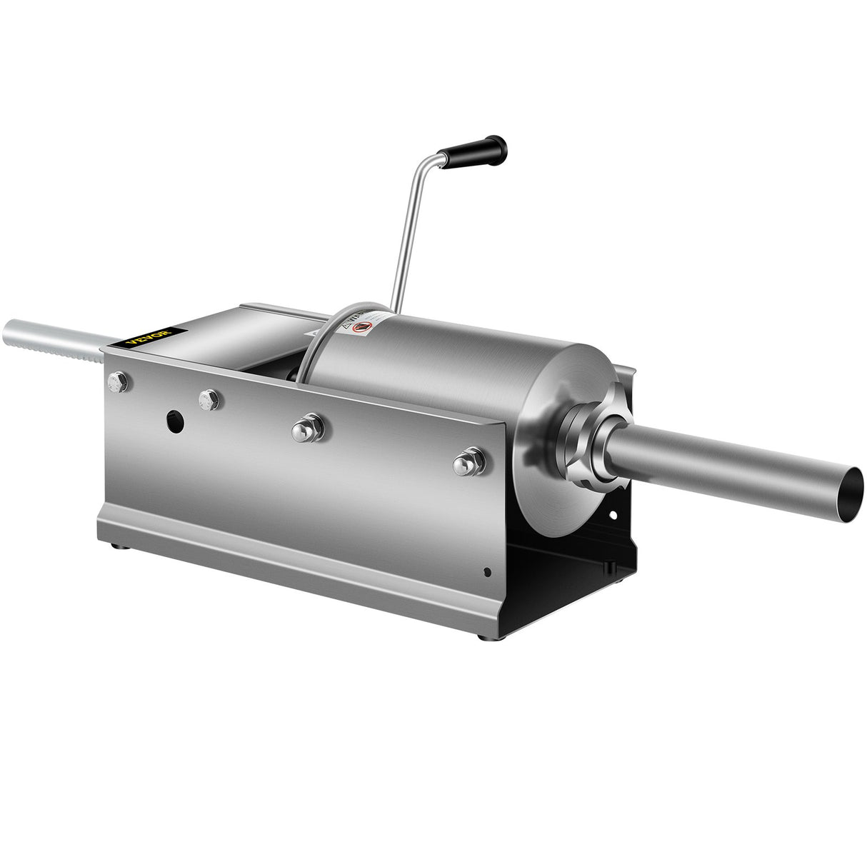 VEVOR Manual Sausage Stuffer, 3 L / 7 LBS Horizontal Sausage Machine, Dual-Speed Meat Stuffer, Made of Food-Grade 304 Stainless Steel, Includes 5