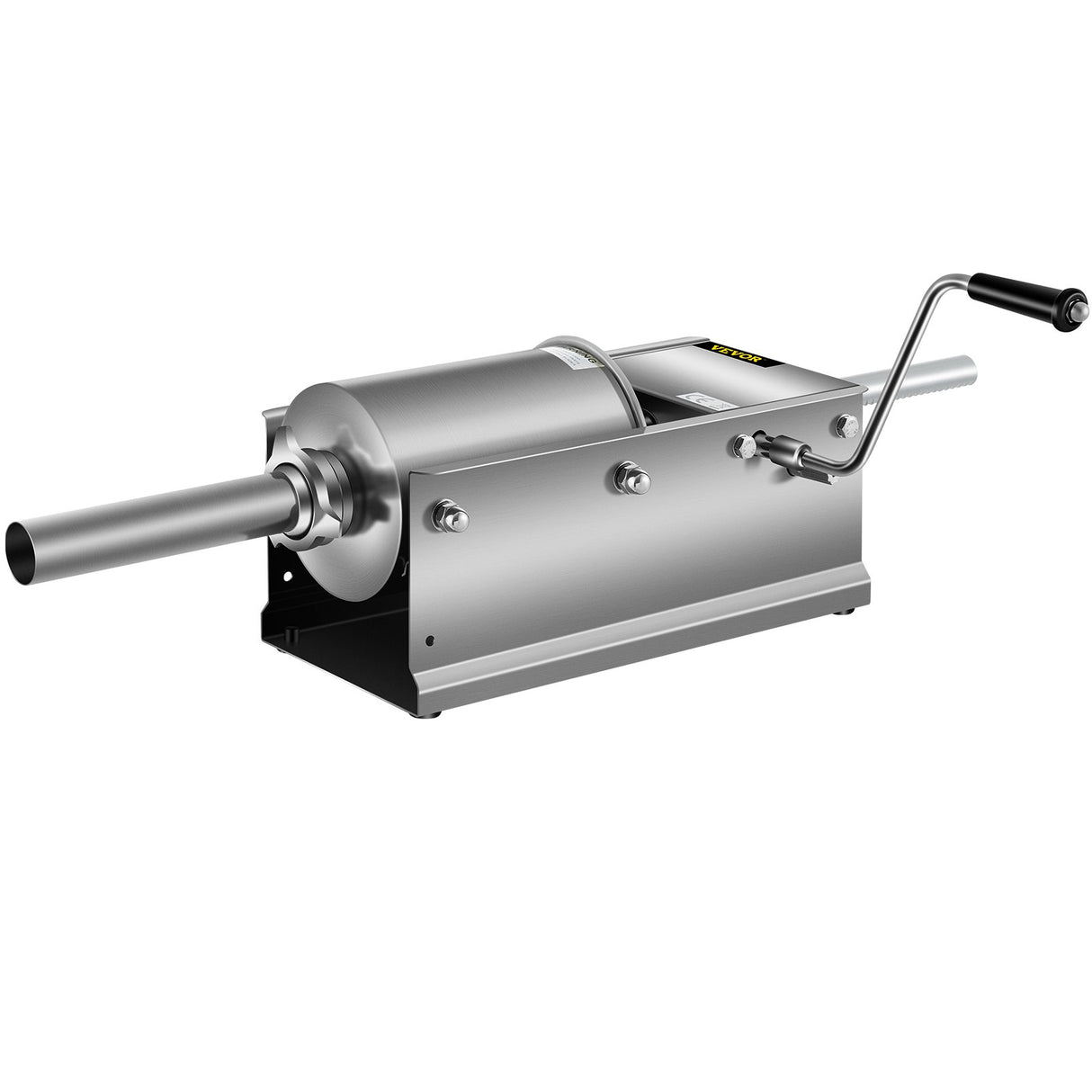 VEVOR Manual Sausage Stuffer, 3 L / 7 LBS Horizontal Sausage Machine, Dual-Speed Meat Stuffer, Made of Food-Grade 304 Stainless Steel, Includes 5